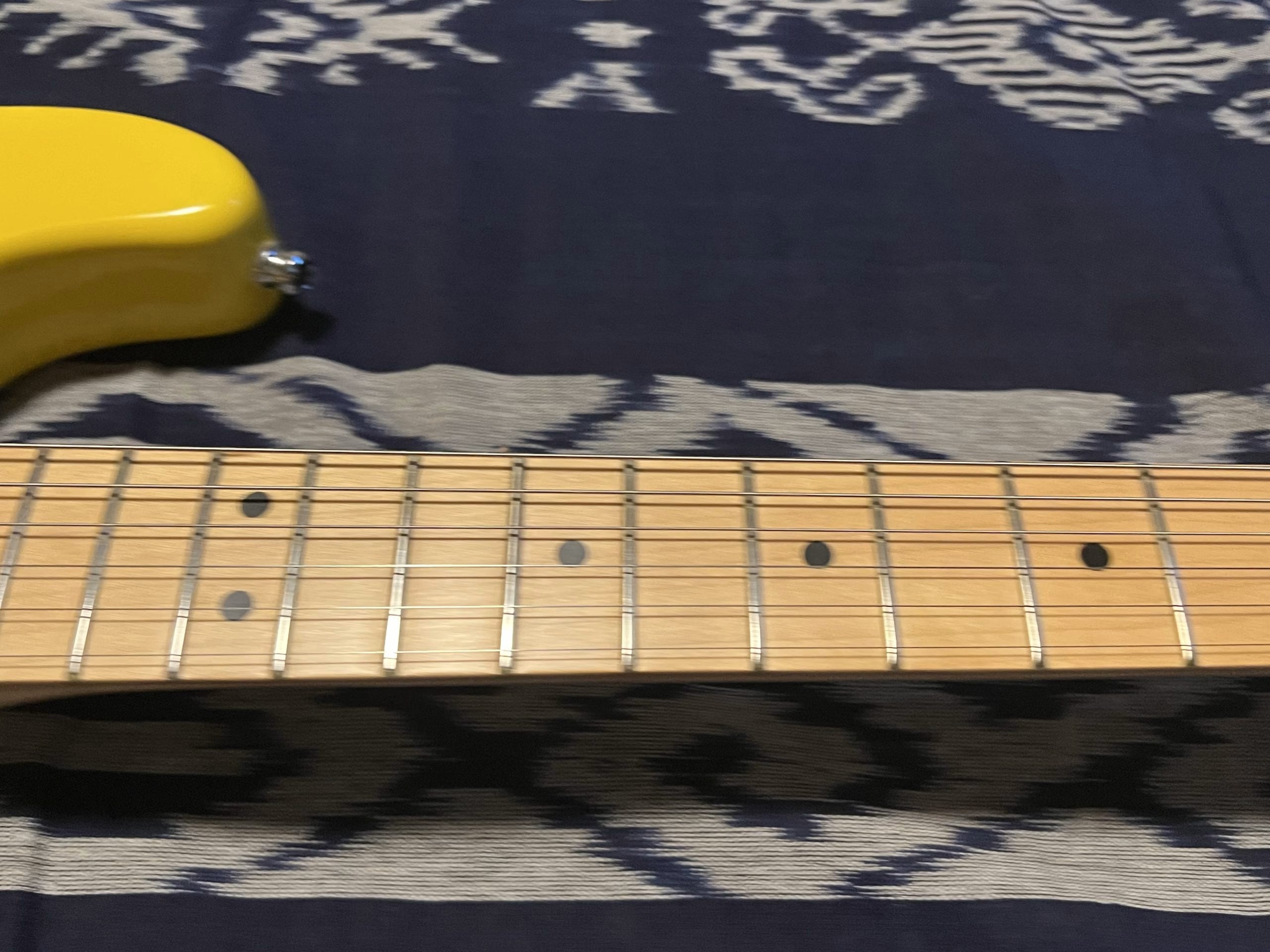 SOLD - 1988 Strat Plus Graffiti Yellow - Never played