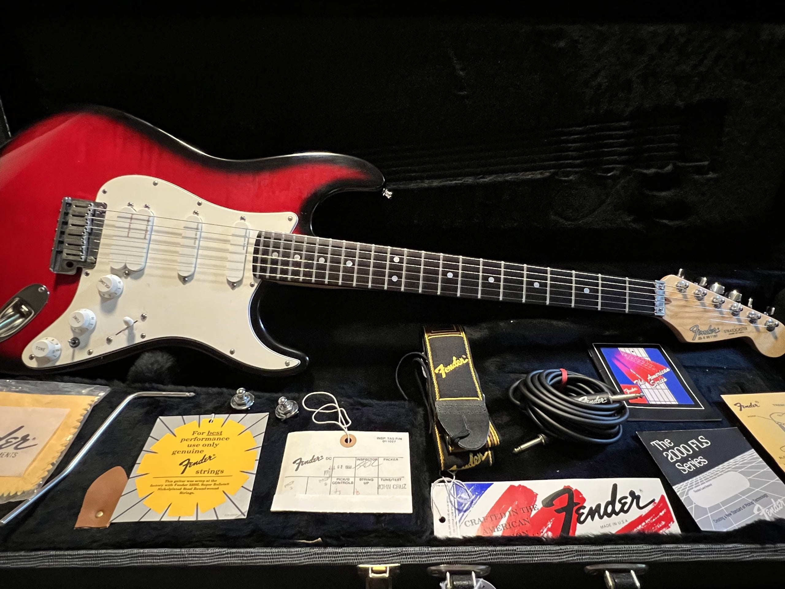 SOLD - 1990 Fender Strat Ultra Crimson Burst
