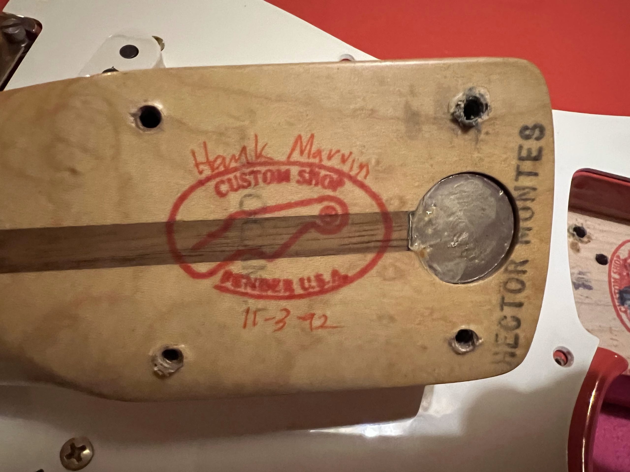 SOLD - 1992 Custom Shop Hank Marvin Signature Limited Edition Stratocaster Fiesta Red