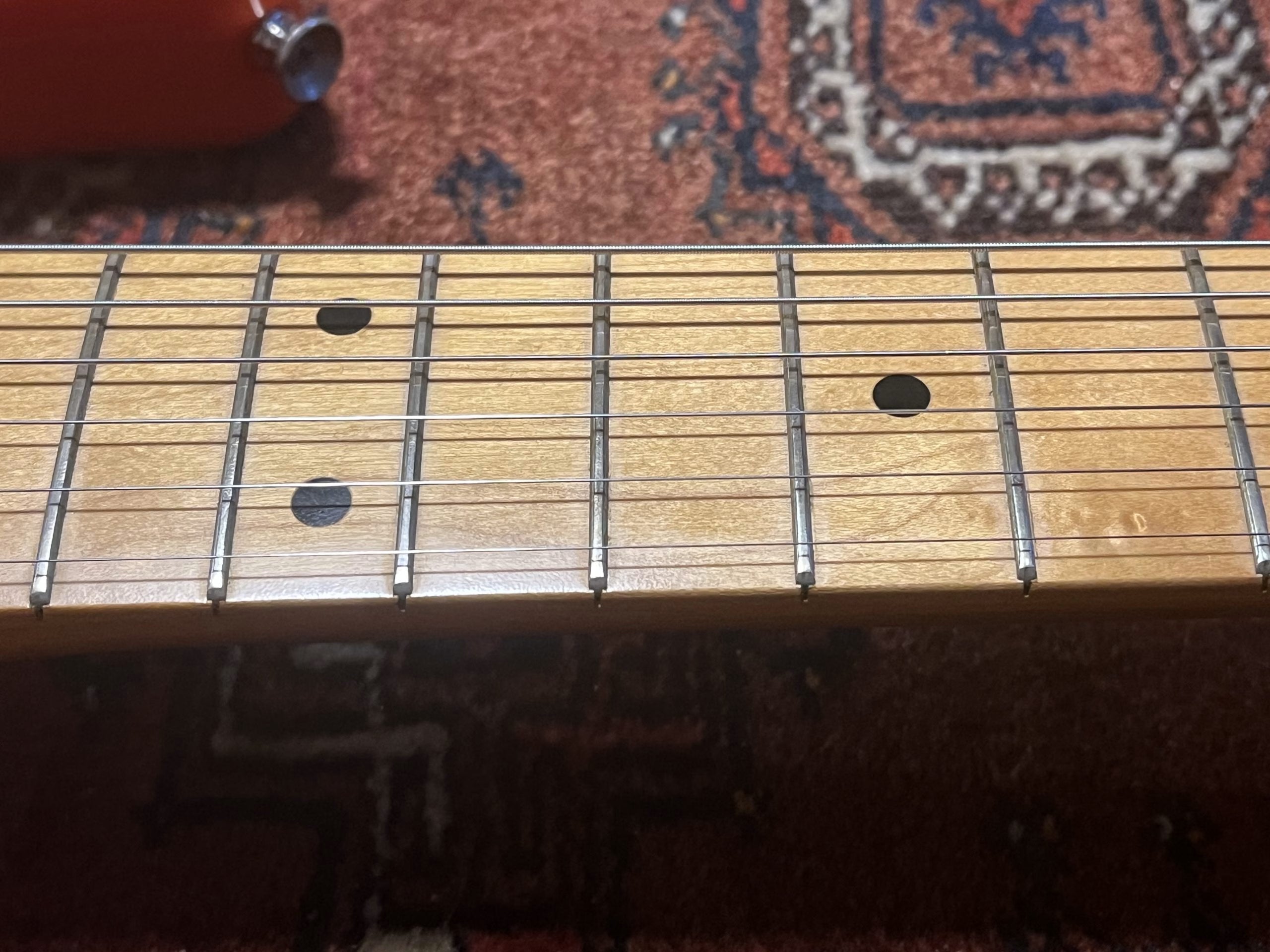 SOLD - 1992 Squier Hank Marvin Artist Series Stratocaster Fiesta Red