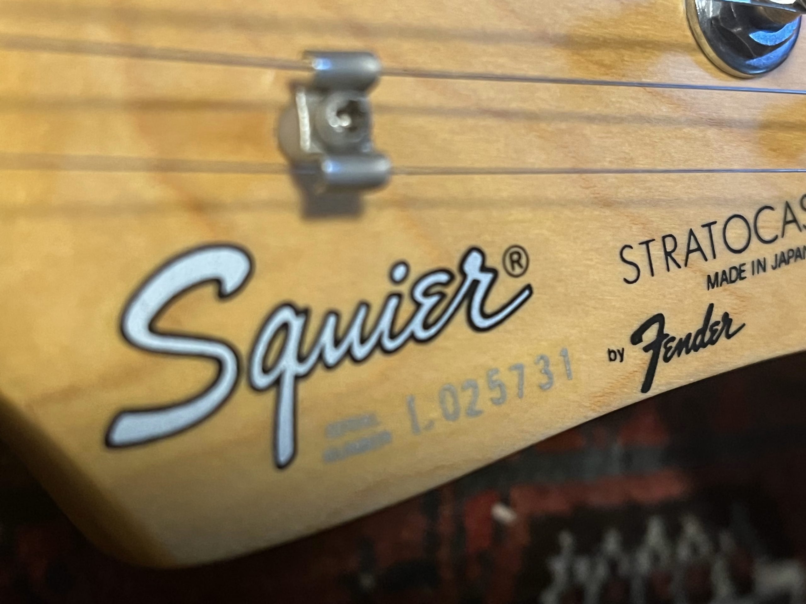SOLD - 1992 Squier Hank Marvin Artist Series Stratocaster Fiesta Red