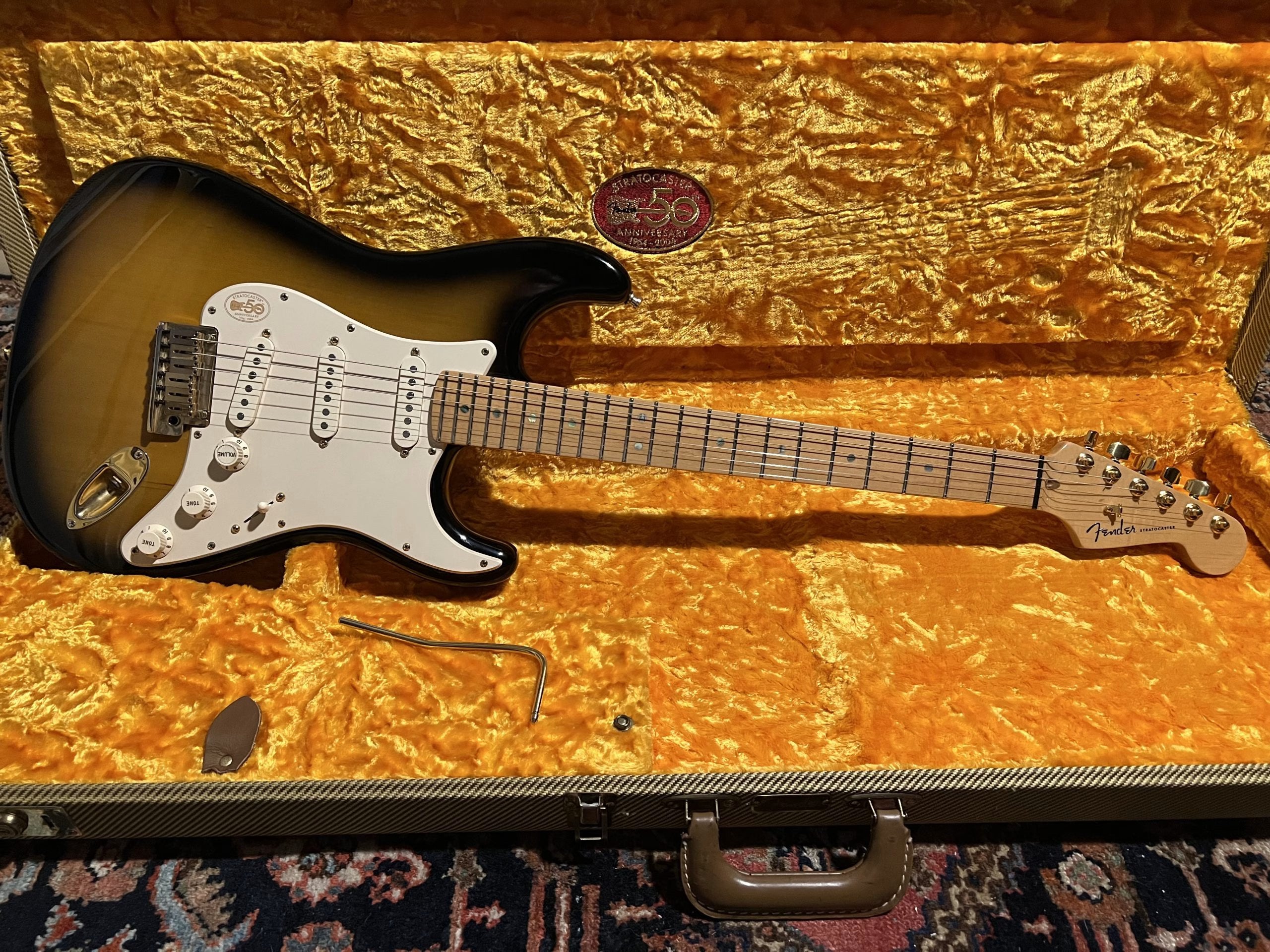 SOLD - 2004 Fender 50th Anniversary American Deluxe Stratocaster Two Tone Sunburst