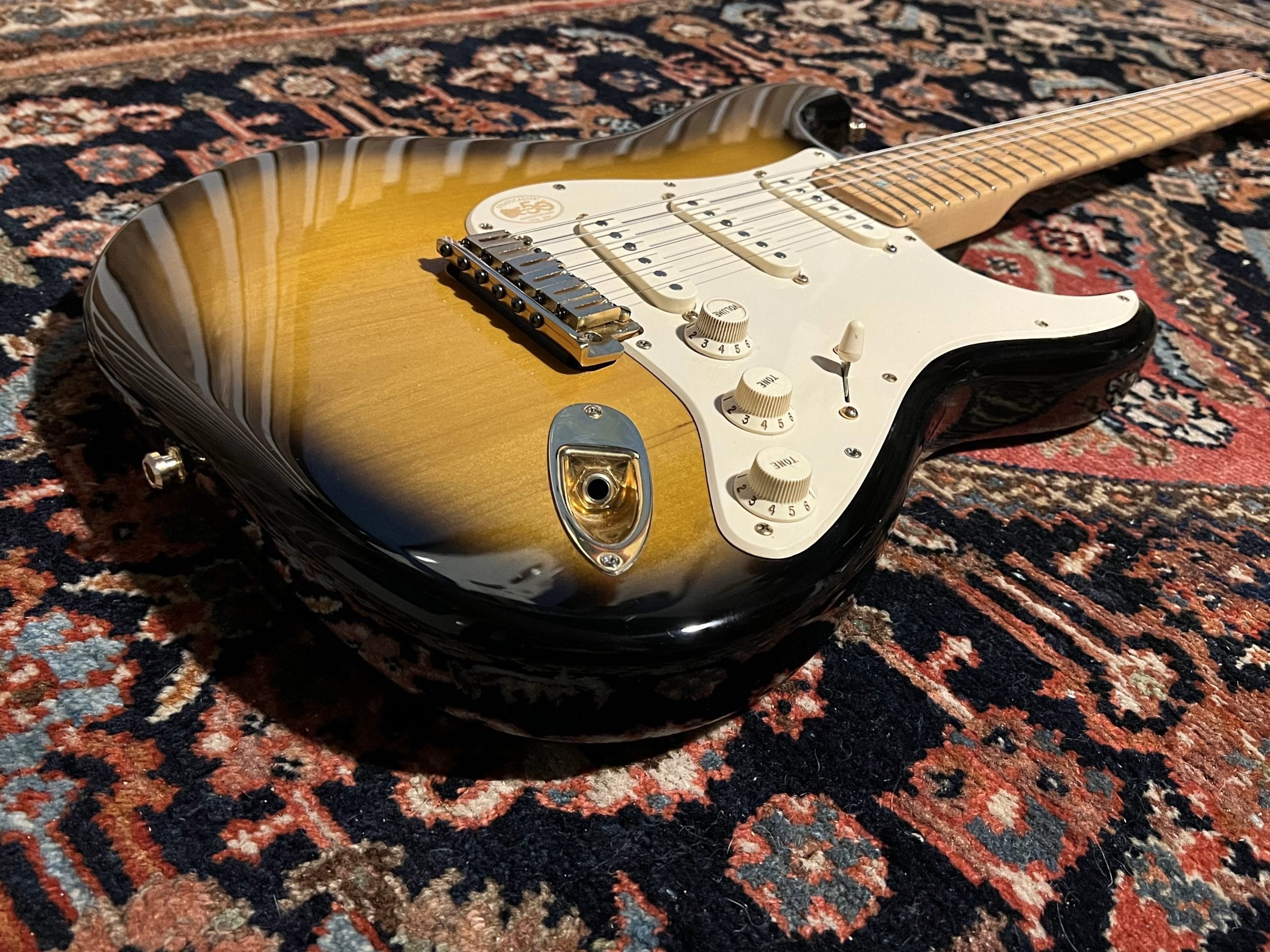 SOLD - 2004 Fender 50th Anniversary American Deluxe Stratocaster Two Tone Sunburst