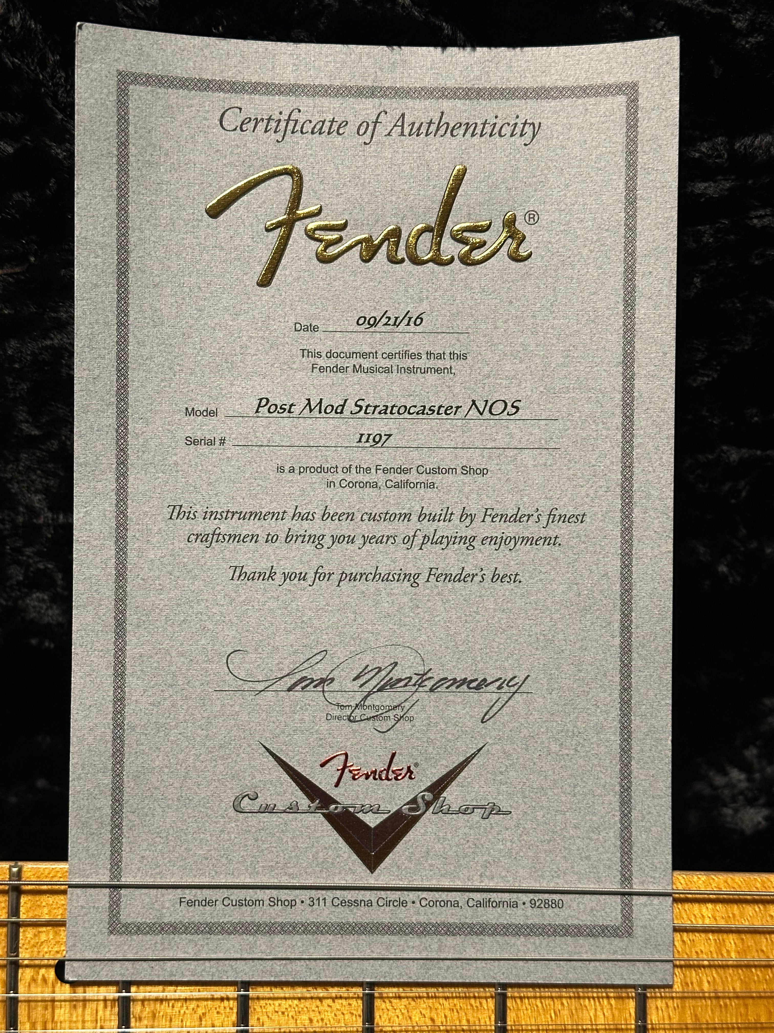 Fender Custom Shop Postmodern NOS Stratocaster 2016 Black