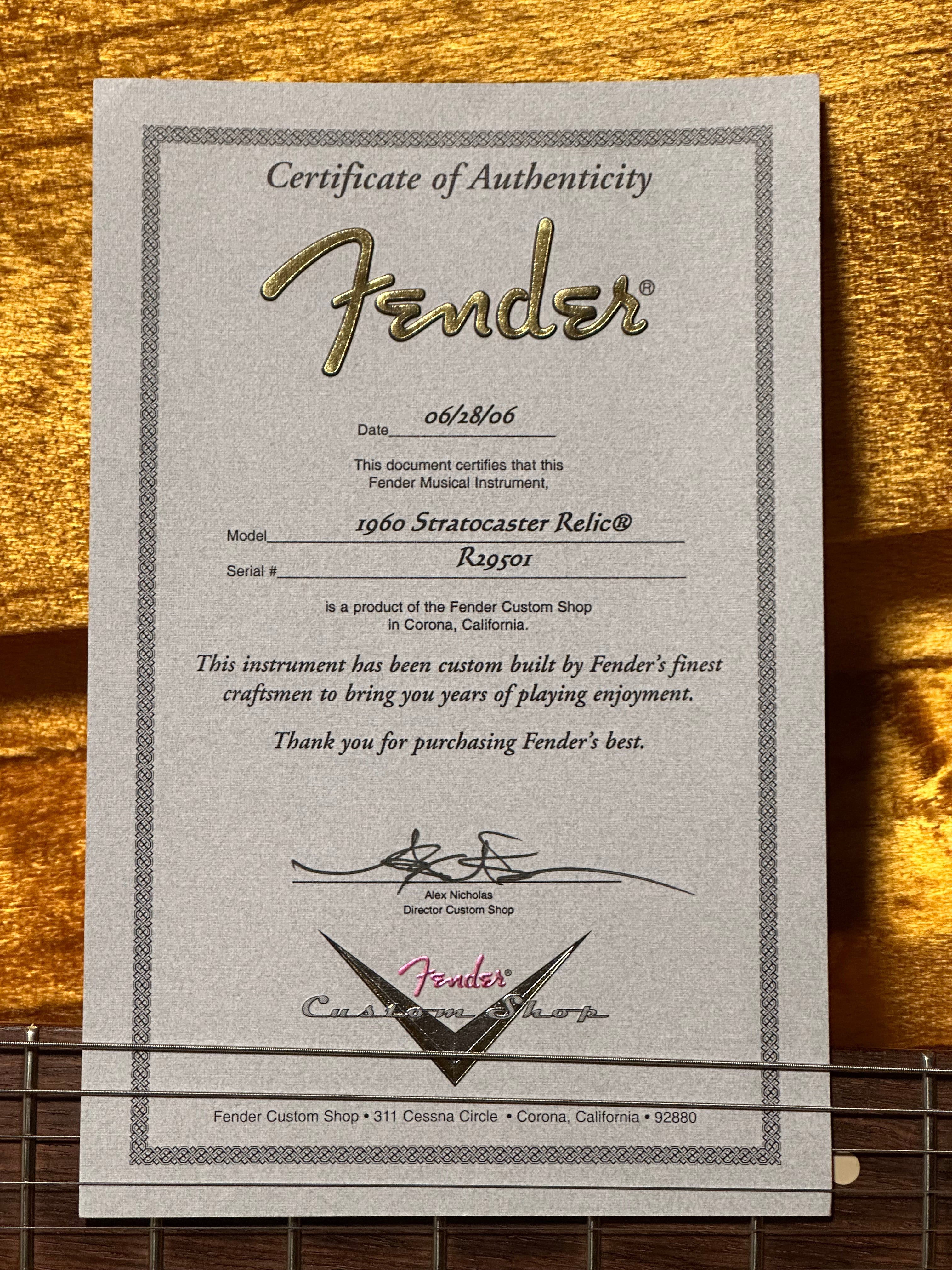 Fender Custom Shop '60 Relic Stratocaster 2006 Candy Apple Red with Matching Headstock