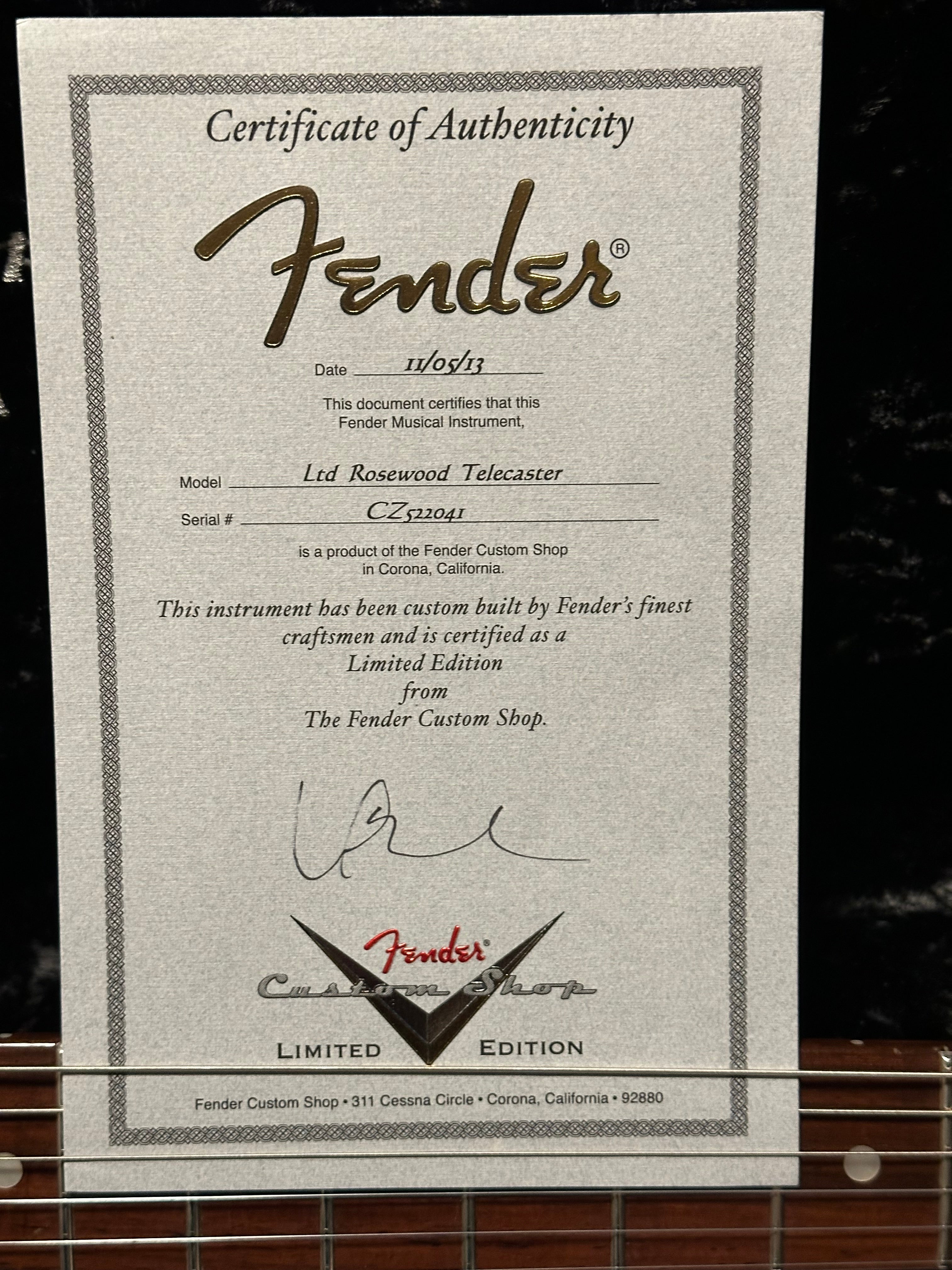 Fender Custom Shop '68 (George Harrison) LTD Rosewood Telecaster 2013 Natural