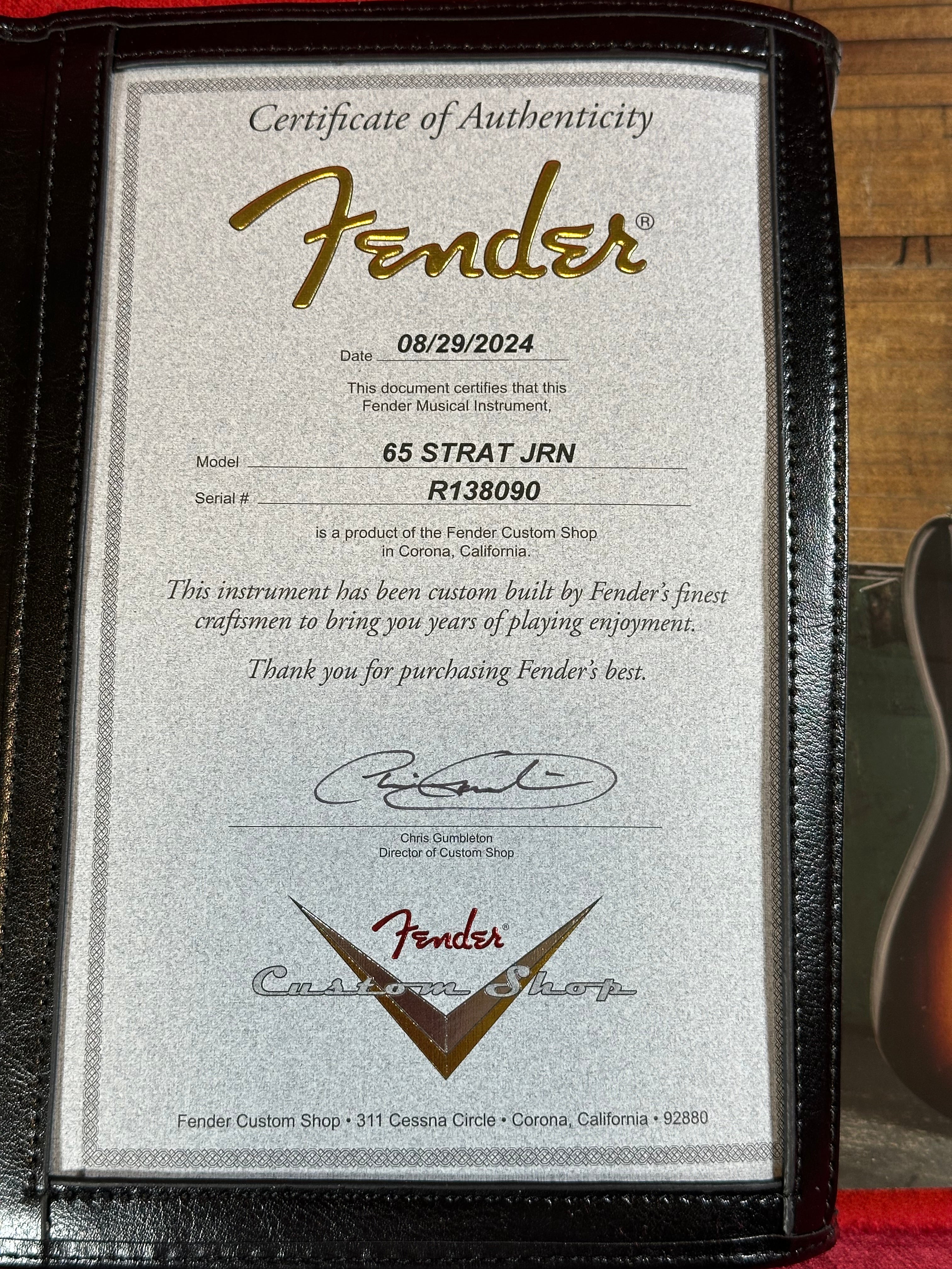 Fender Custom Shop '65 Journeyman Stratocaster 2024 Sherwood Green met bijpassende kop