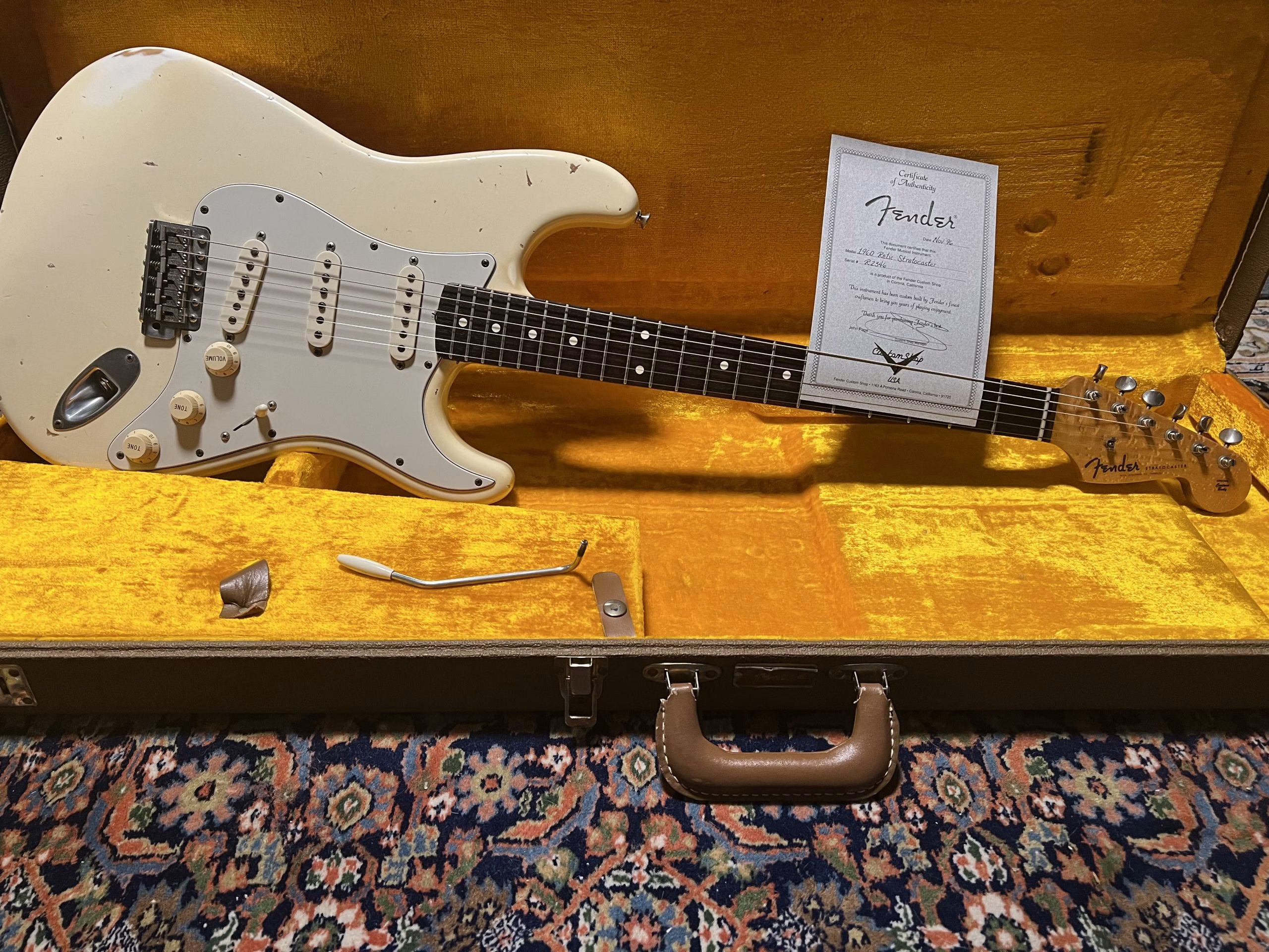 SOLD - 1996 Fender Custom Shop 60 Cunetto Relic Stratocaster Olympic White