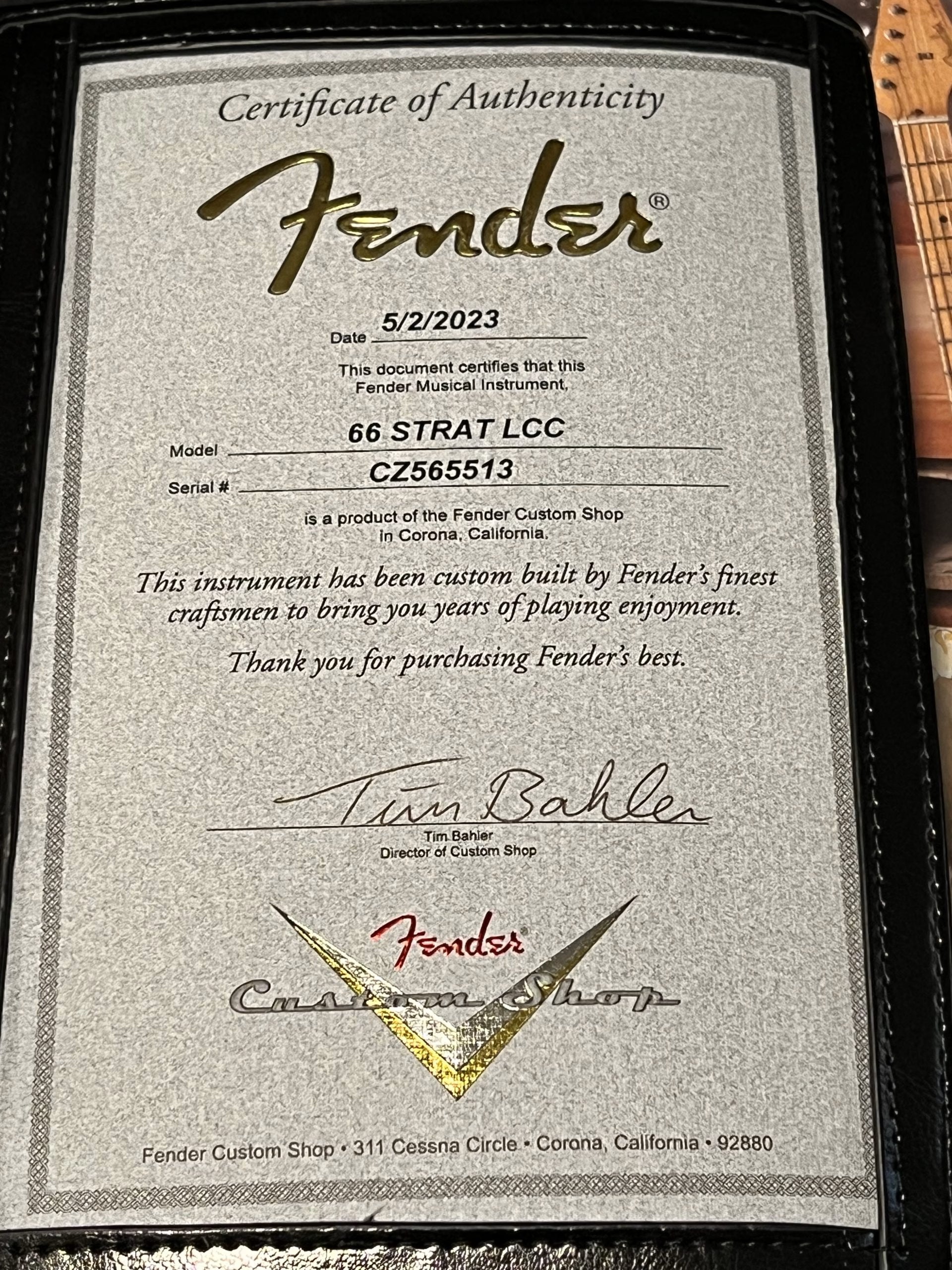 SOLD - 2023 Fender Custom Shop 66 Deluxe Closet Classic Stratocaster Sunburst