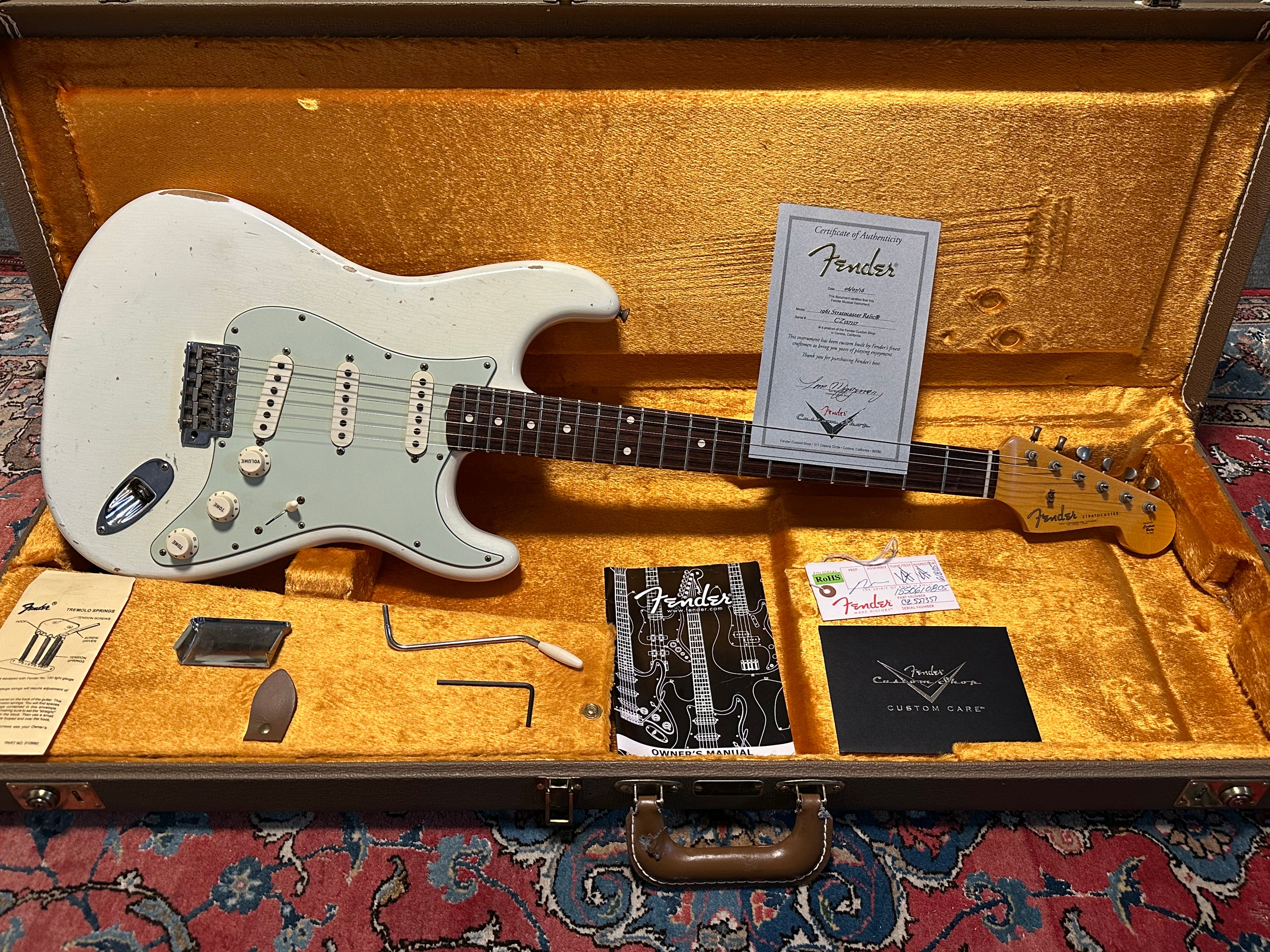 SOLD - 2016 Fender Custom Shop '61 Relic Stratocaster Olympic White