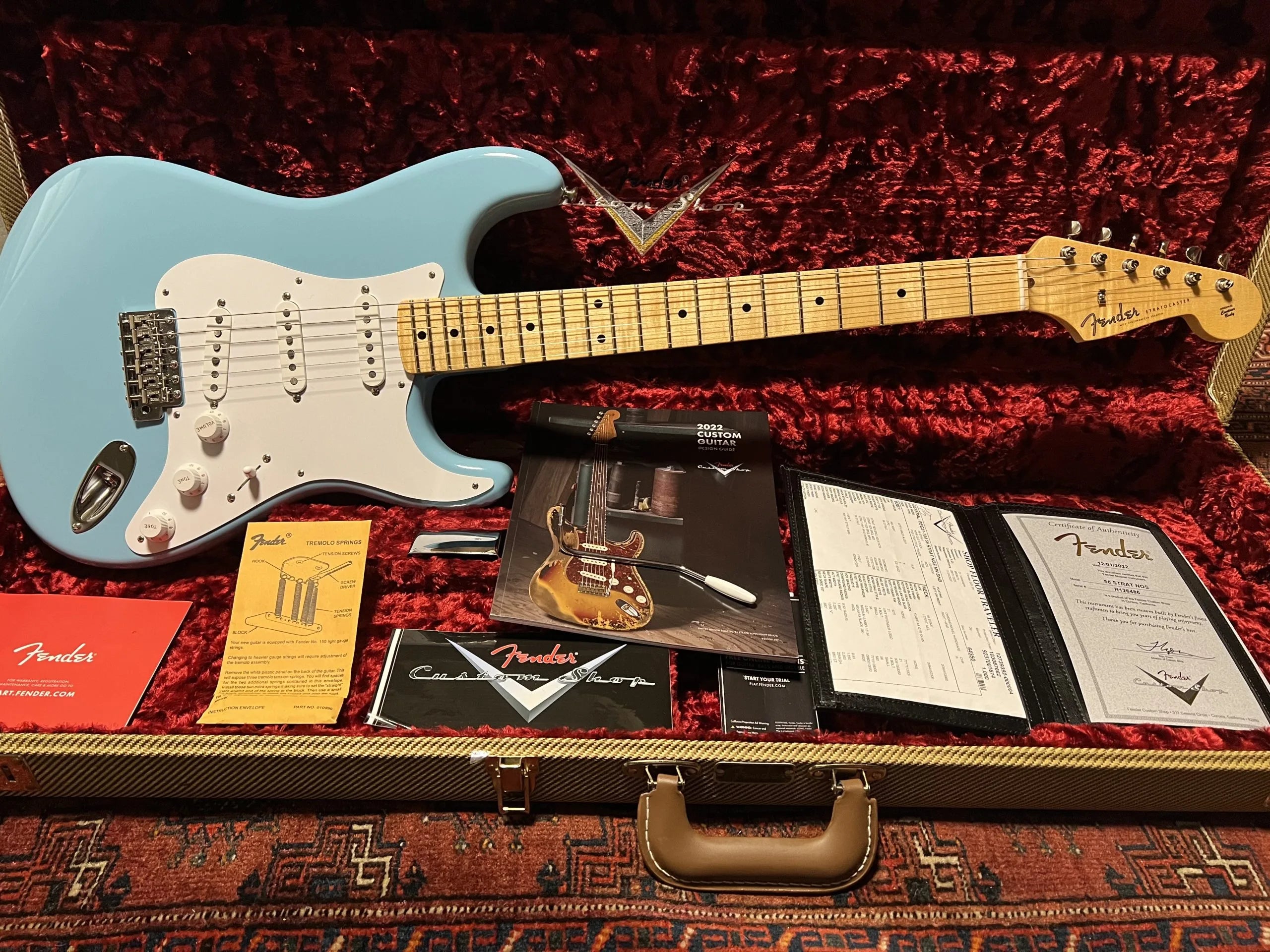 SOLD - 2022 Fender Custom Shop '56 NOS Stratocaster Daphne Blue