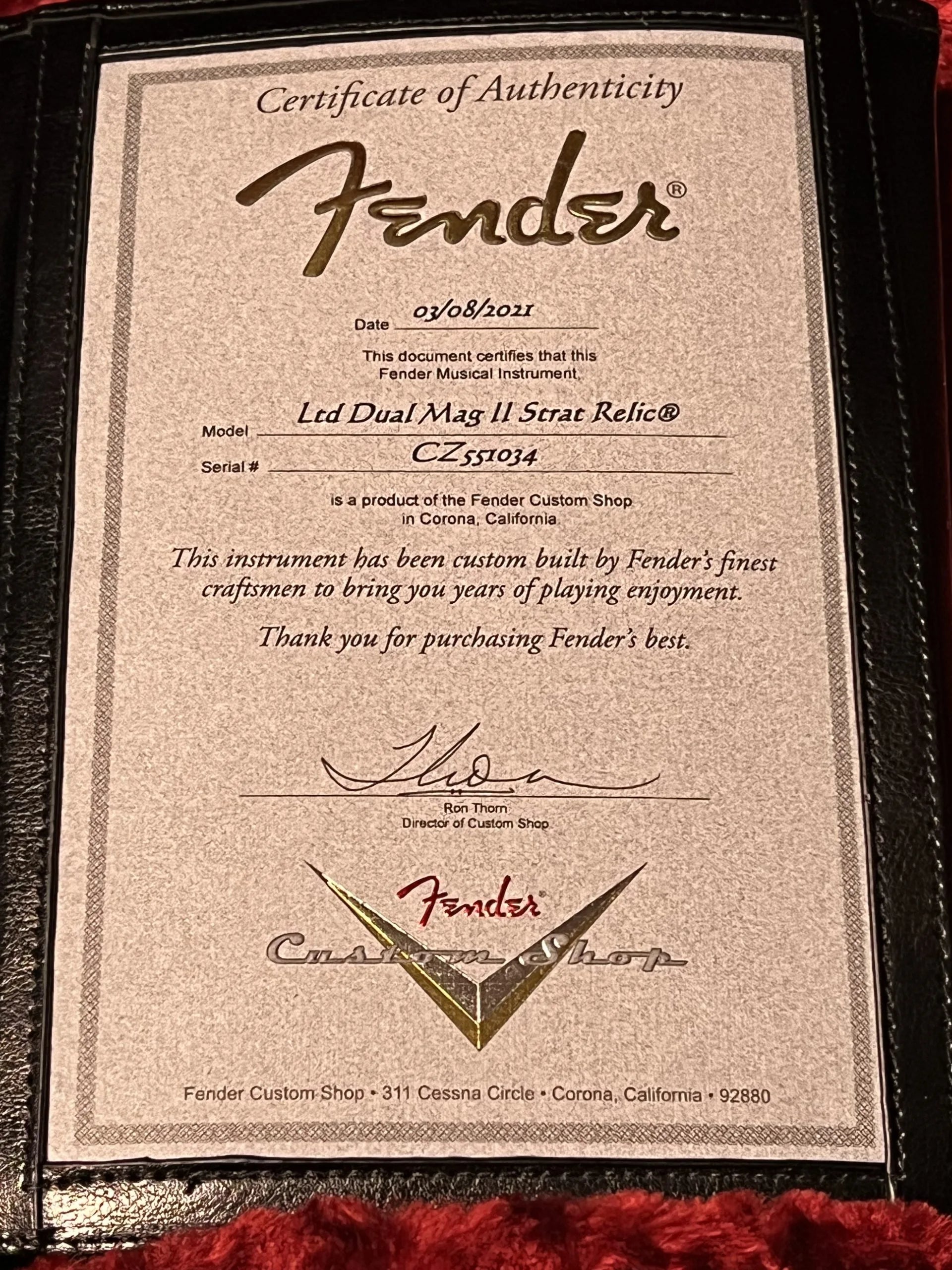 SOLD - 2021 Fender Custom Shop 60 Dual-Mag II LTD Relic Stratocaster Black over Sunburst