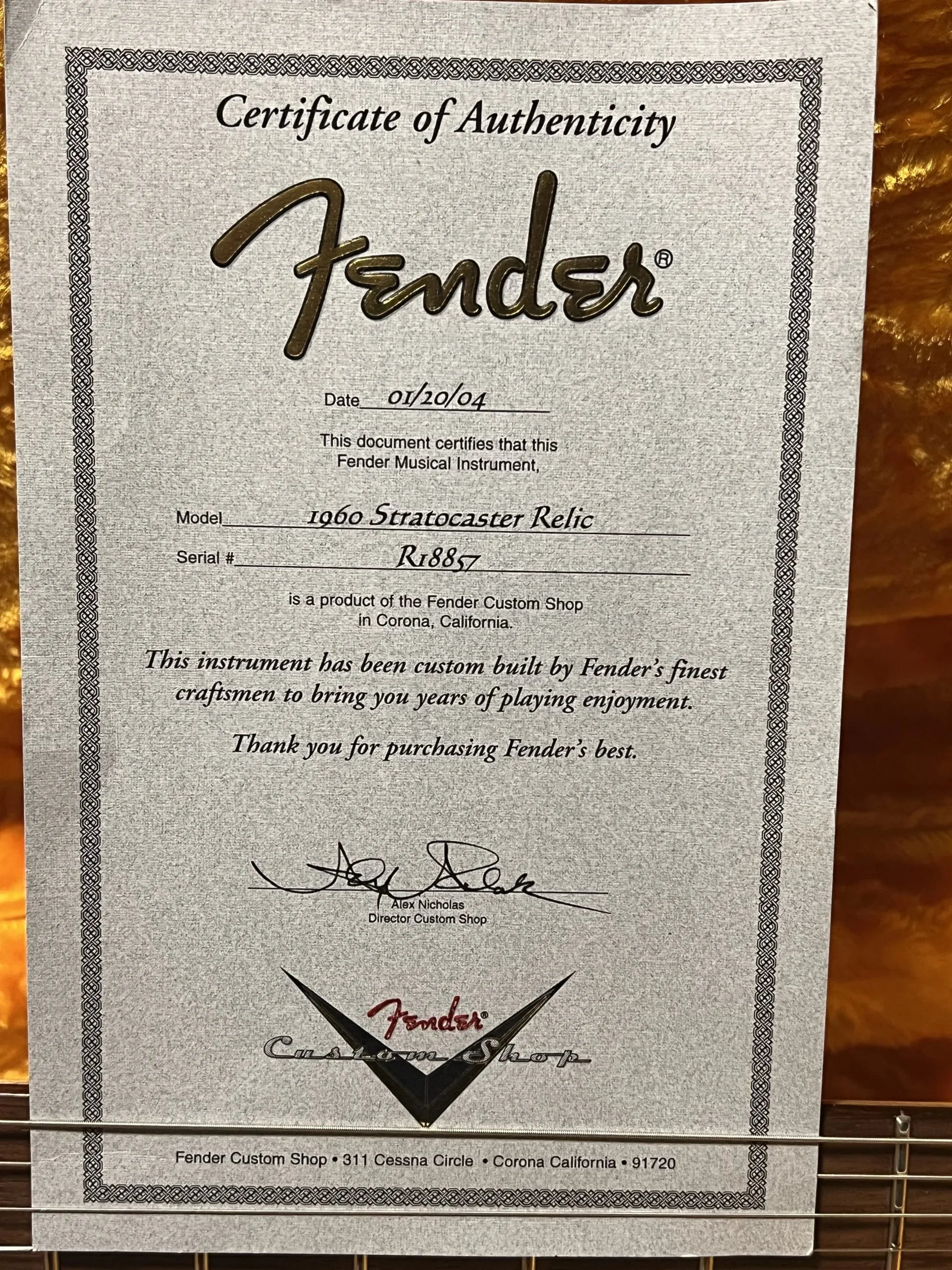 SOLD - 2004 Fender Custom Shop 60 Relic Lake Placid Blue matching headstock