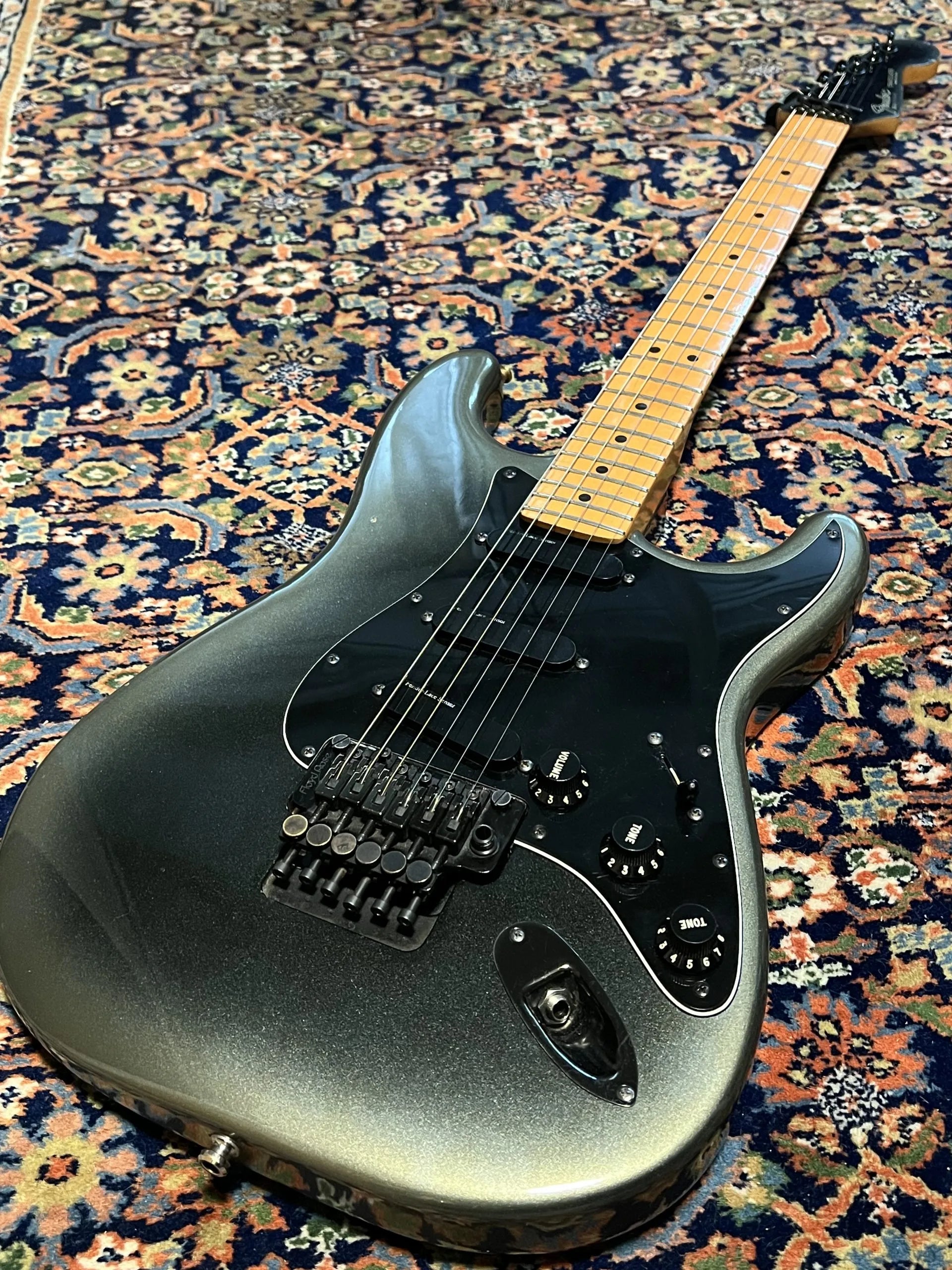 SOLD - 1989 Fender Custom Shop HM Floyd Rose Stratocaster Black Pearl Dust