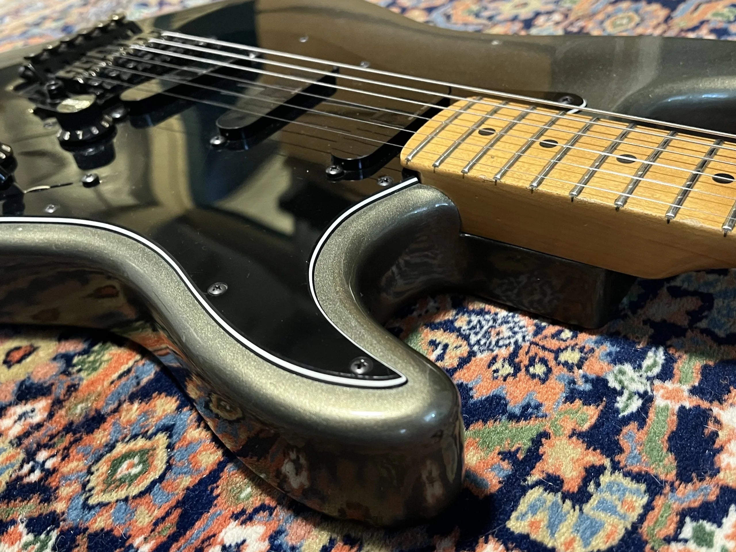 SOLD - 1989 Fender Custom Shop HM Floyd Rose Stratocaster Black Pearl Dust