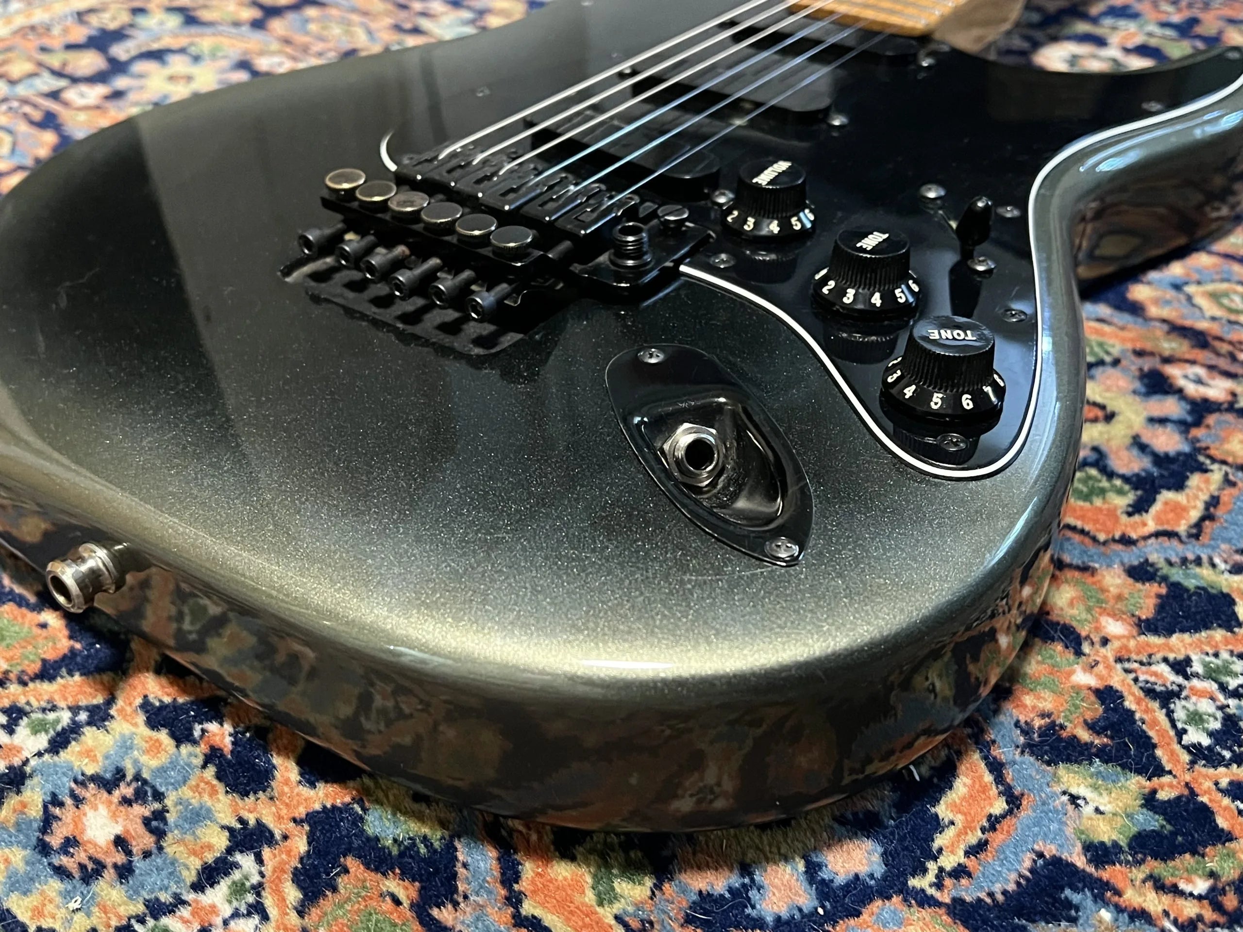 SOLD - 1989 Fender Custom Shop HM Floyd Rose Stratocaster Black Pearl Dust