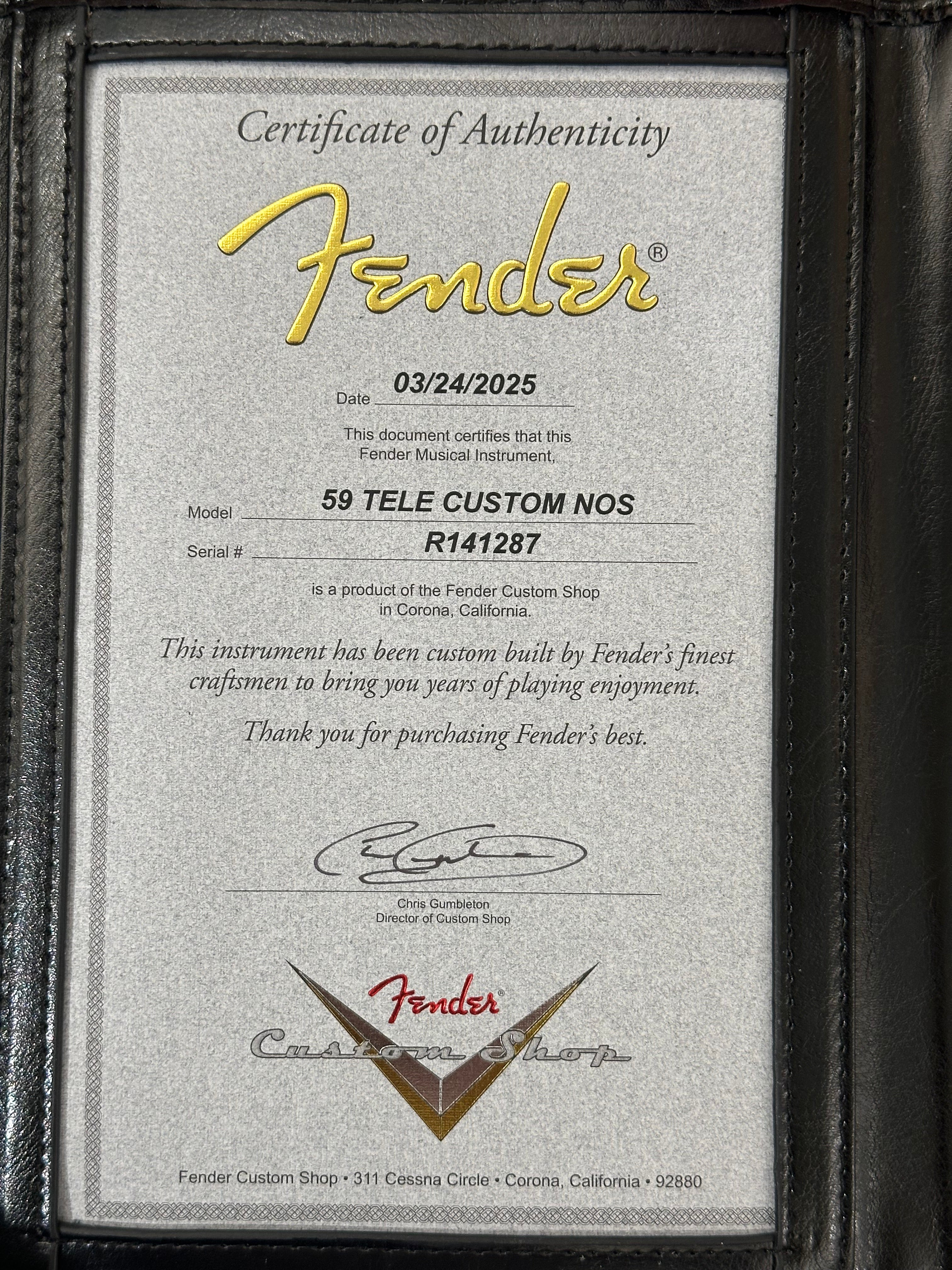 Fender Custom Shop '59 NOS Custom Telecaster 2025 Sherwood Green