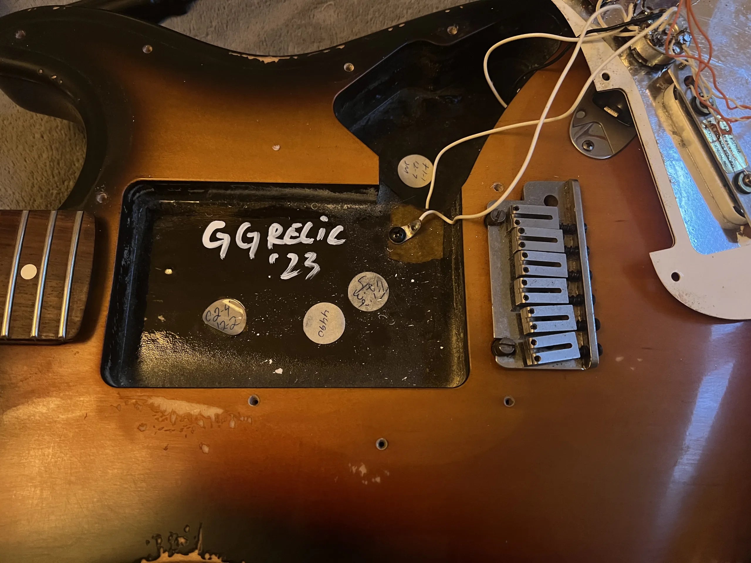 SOLD - 1990 Fender Strat Plus Relic Brown Sunburst