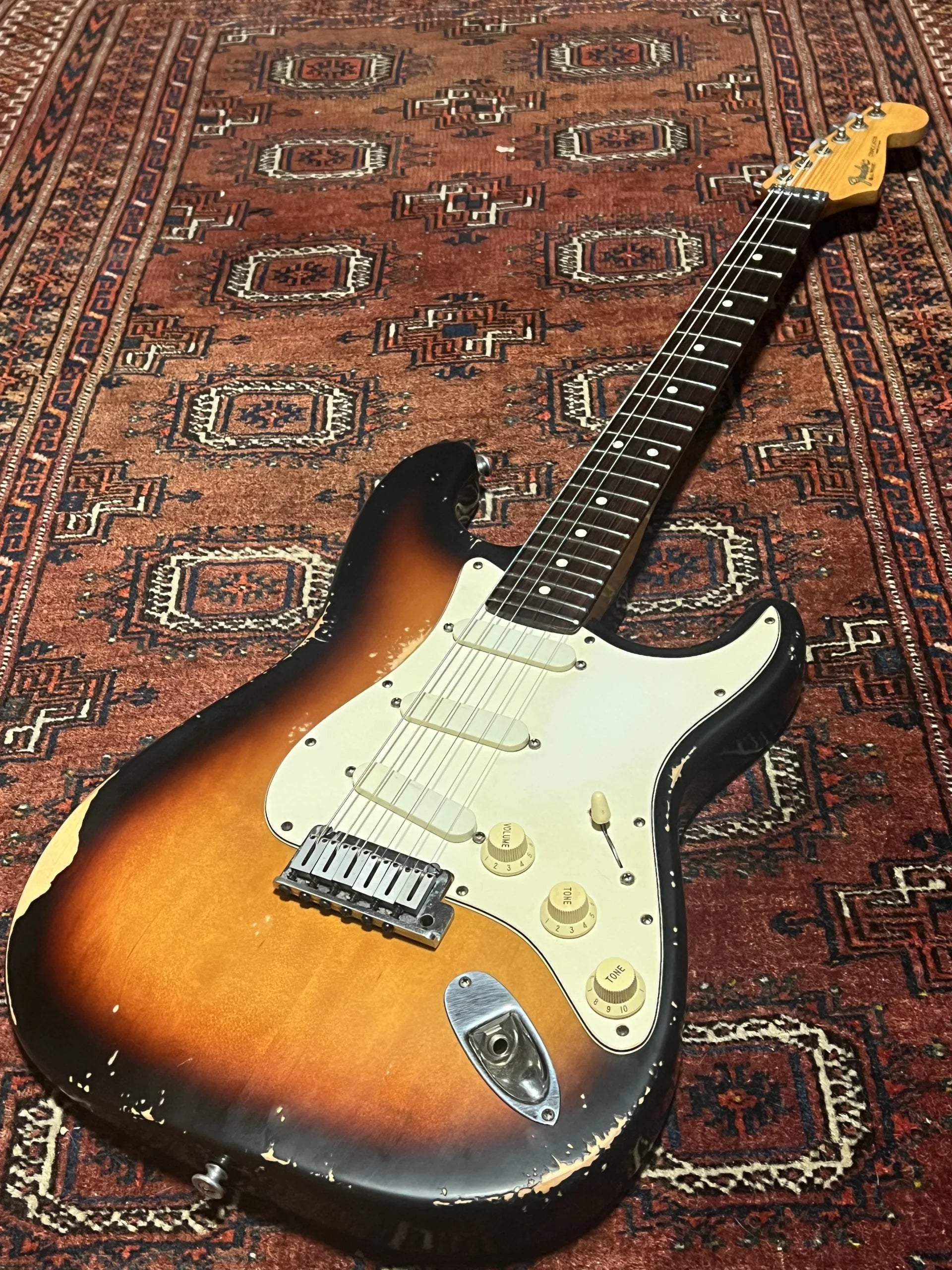SOLD - 1990 Fender Strat Plus Relic Brown Sunburst