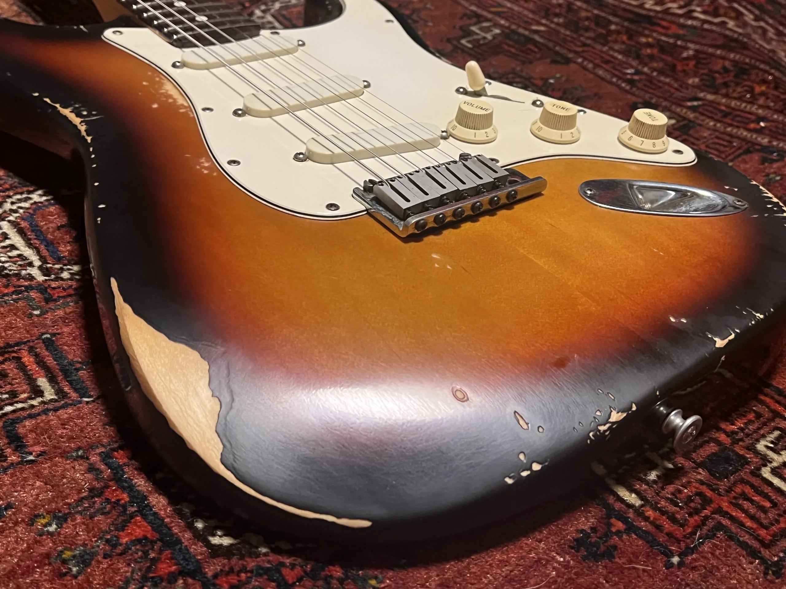 SOLD - 1990 Fender Strat Plus Relic Brown Sunburst