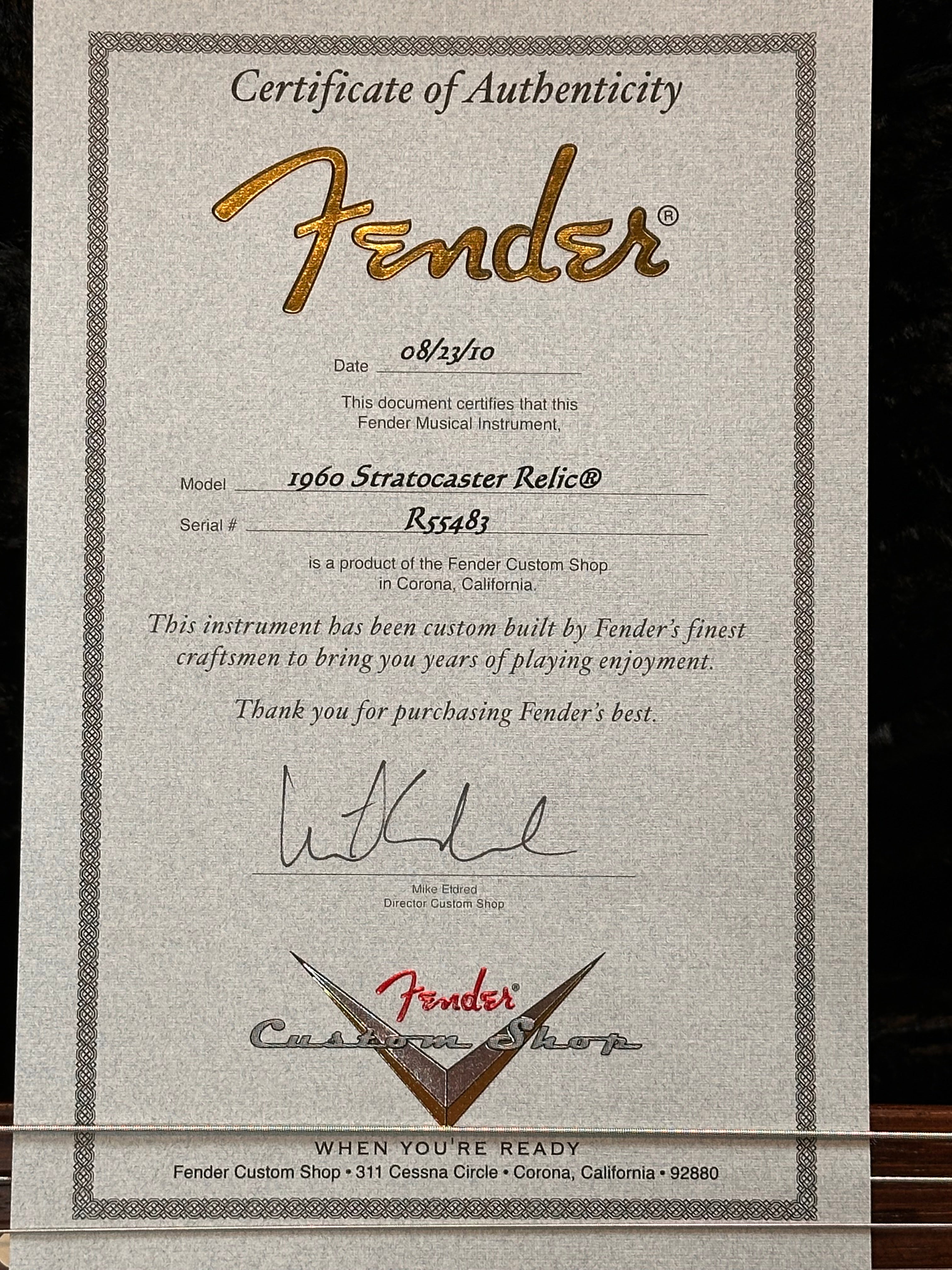 Fender Custom Shop '60 Relic Stratocaster 2010 Sunburst
