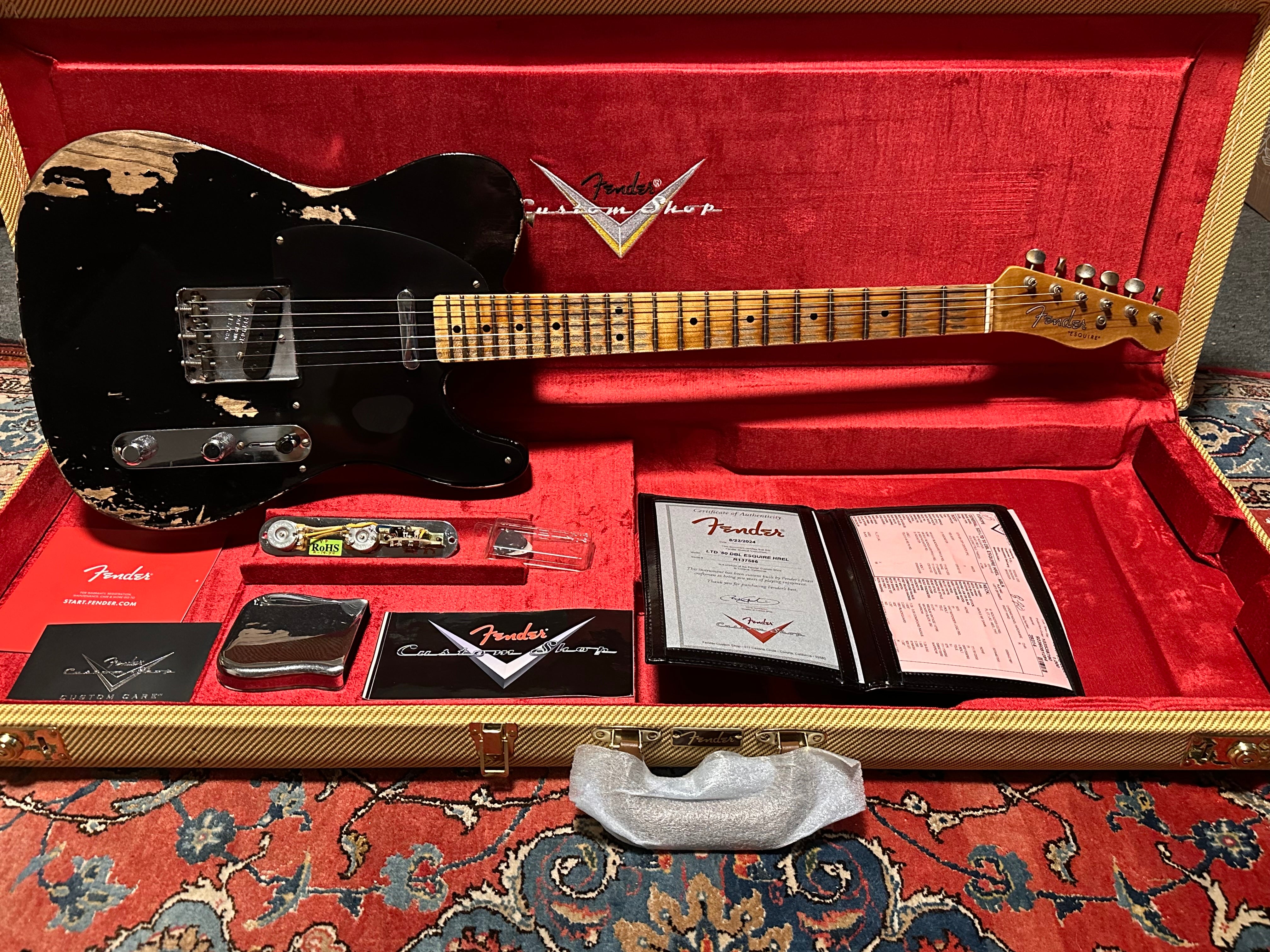 Fender Custom Shop '50 LTD Heavy Relic Double Esquire 2024 Black