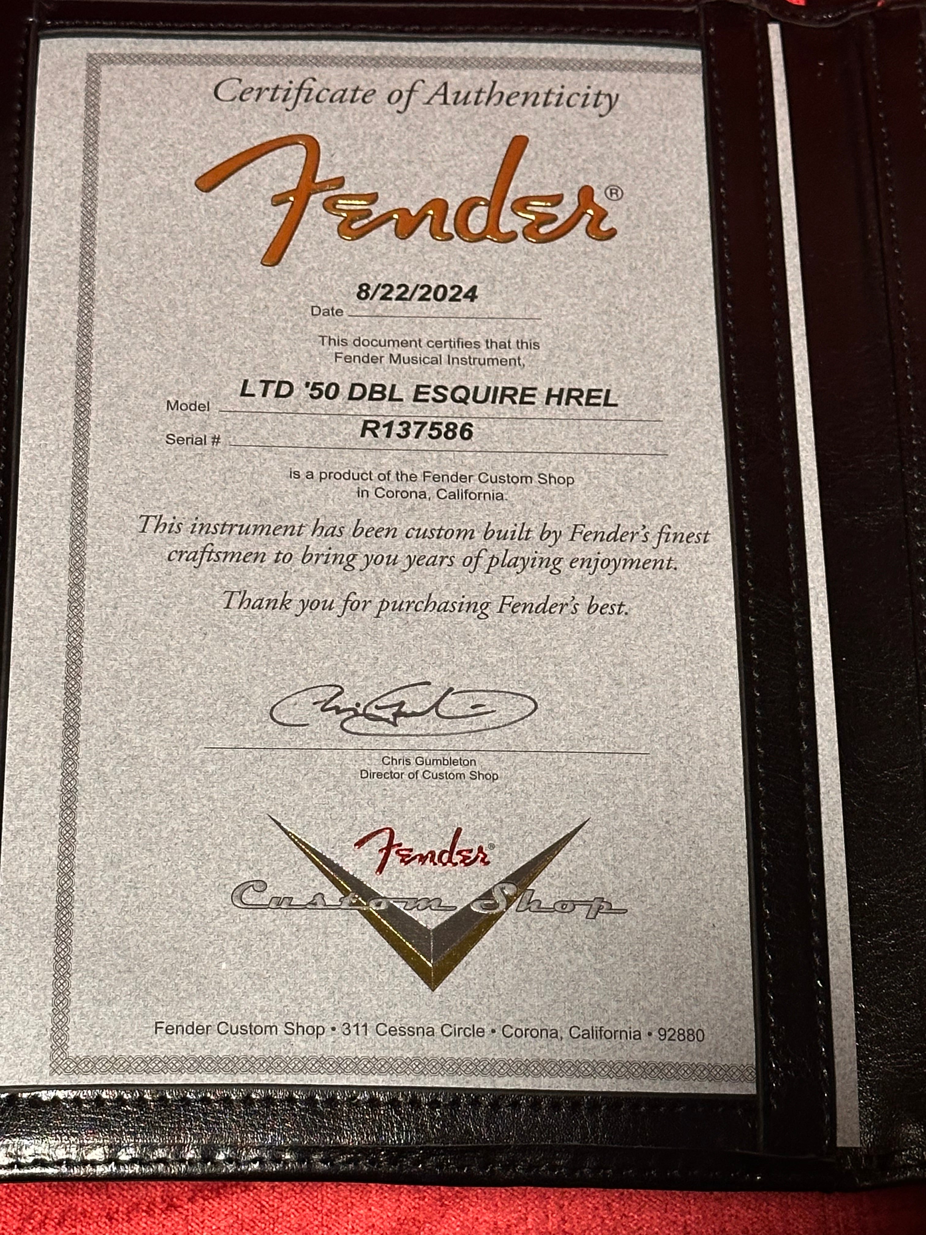 Fender Custom Shop '50 LTD Heavy Relic Double Esquire 2024 Black