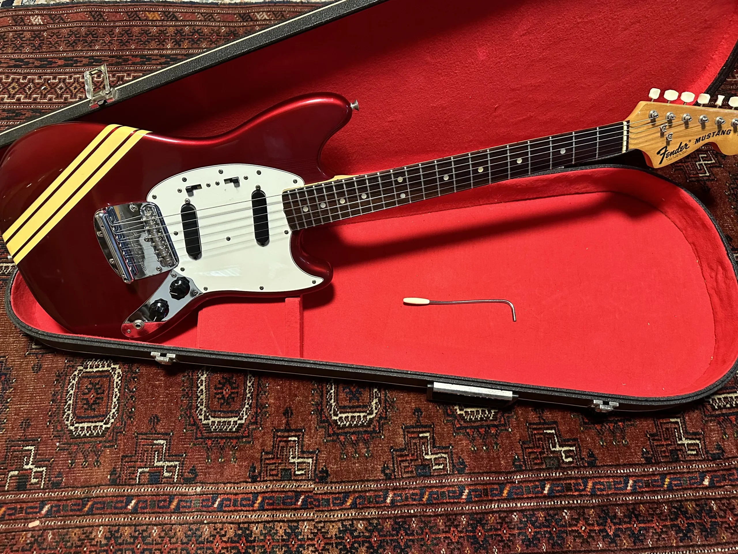 SOLD - 1974 Fender Competition Mustang Candy Apple Red