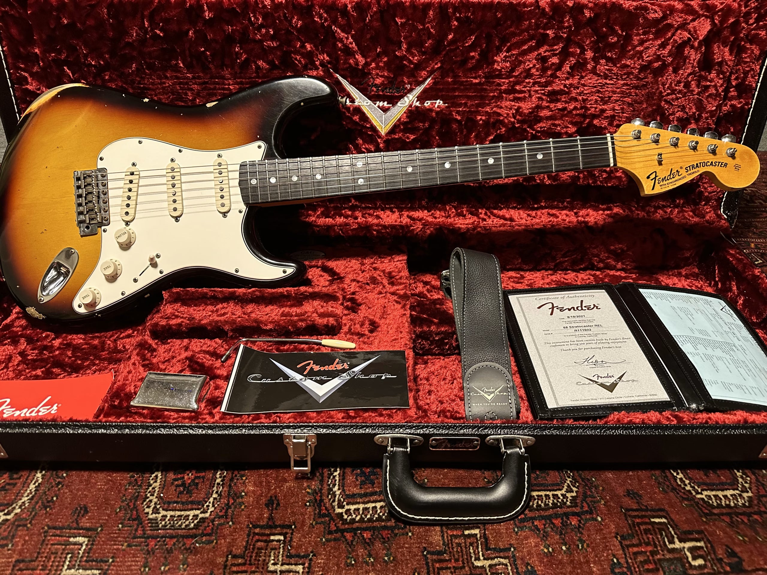 SOLD - 2021 Fender Custom Shop '68 Relic Stratocaster Sunburst