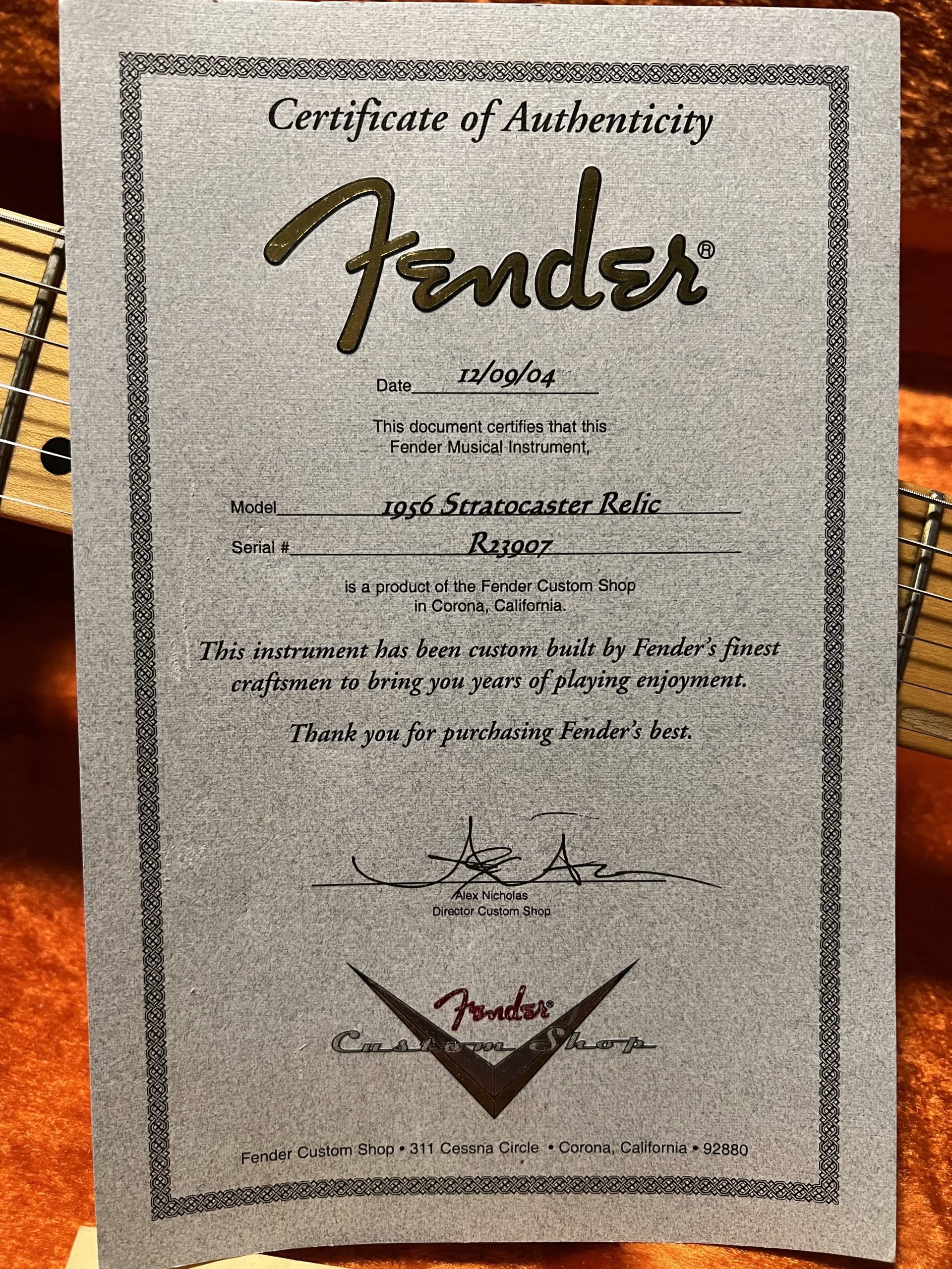 SOLD - 2004 Custom Shop 50th Anniversary 56 Limited Relic Stratocaster Aztec Gold