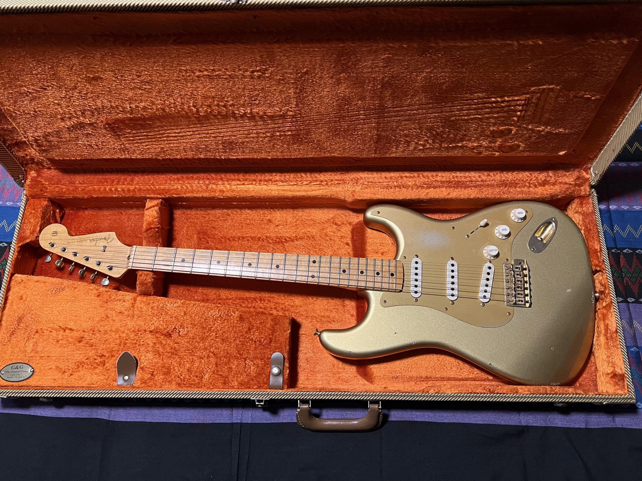 SOLD - 2004 Custom Shop 50th Anniversary 56 Limited Relic Stratocaster Aztec Gold