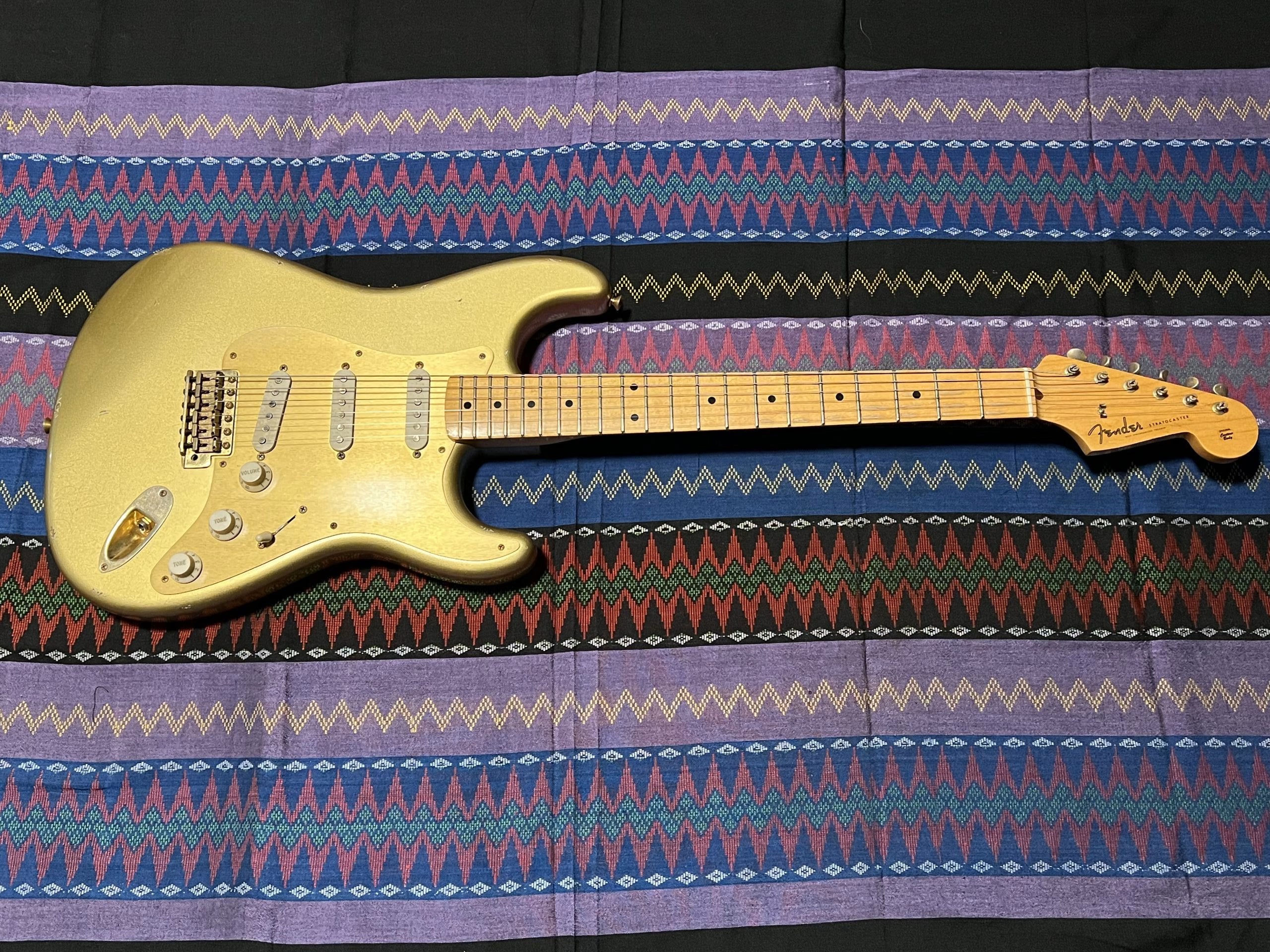 SOLD - 2004 Custom Shop 50th Anniversary 56 Limited Relic Stratocaster Aztec Gold