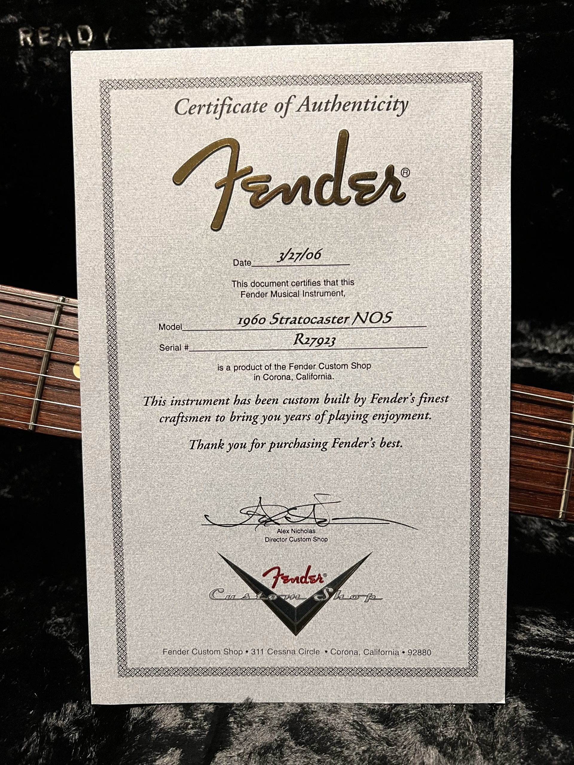 SOLD - 2006 Custom Shop 60s NOS Sunburst
