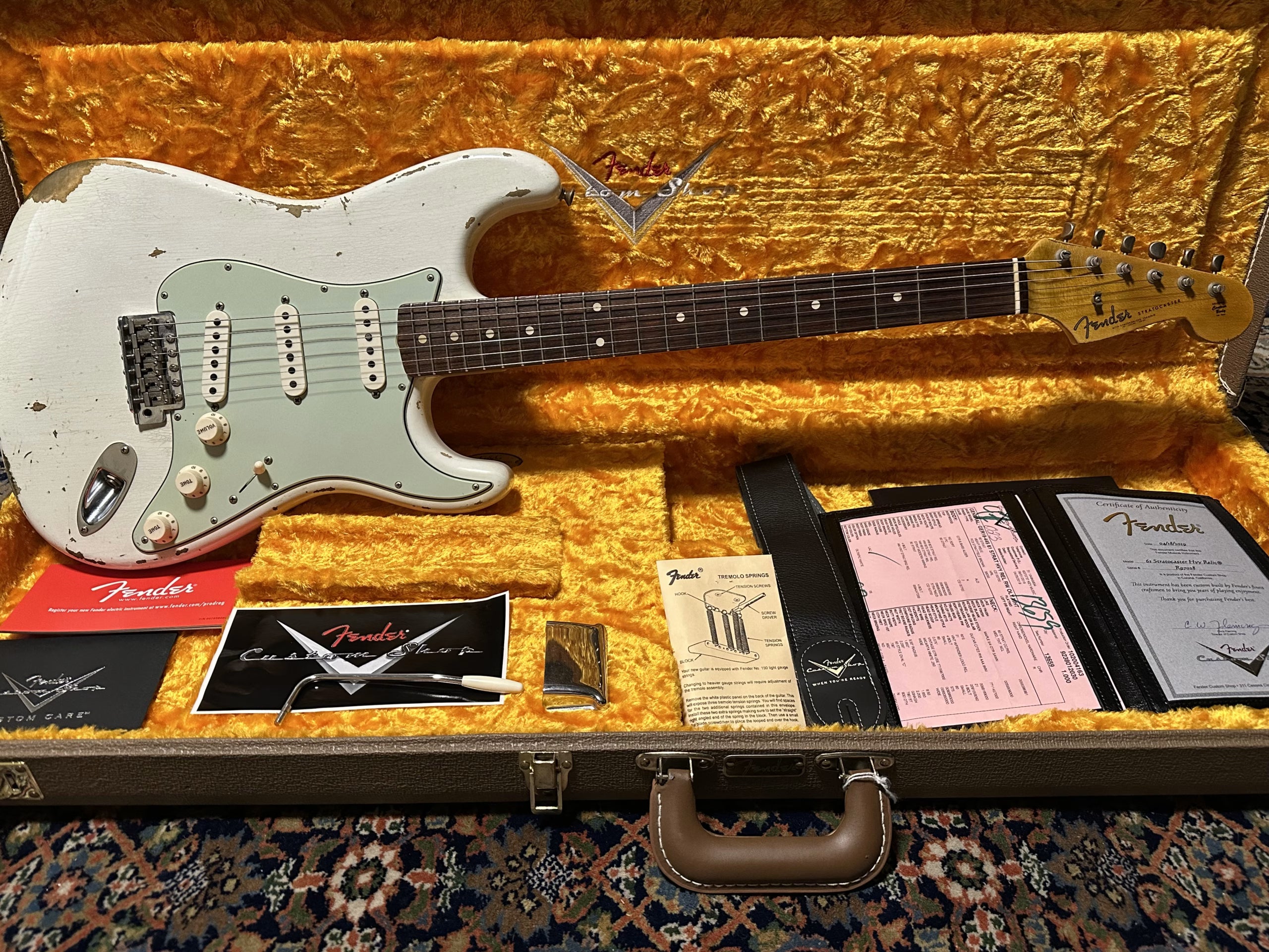 SOLD - 2019 Fender Custom Shop '61 Heavy Relic Stratocaster Olympic White