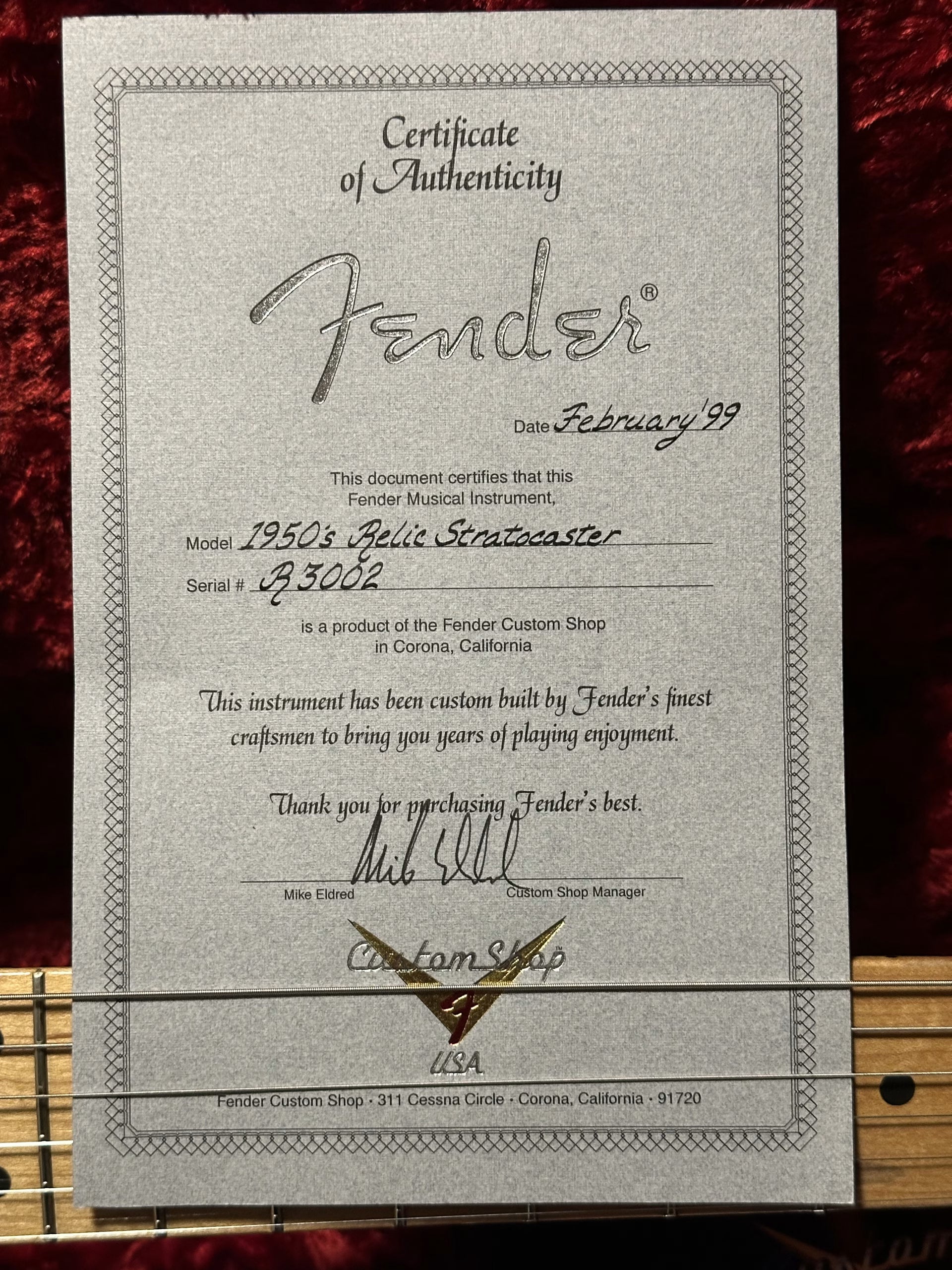 SOLD - 1999 Fender Custom Shop '50s Cunetto Relic Stratocaster 'Mary Kaye' Vintage Blonde