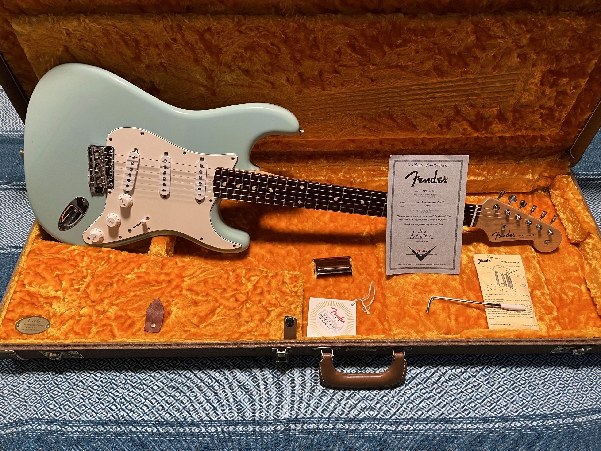 SOLD - 2001 Custom Shop 60s NOS Stratocaster Daphne Blue