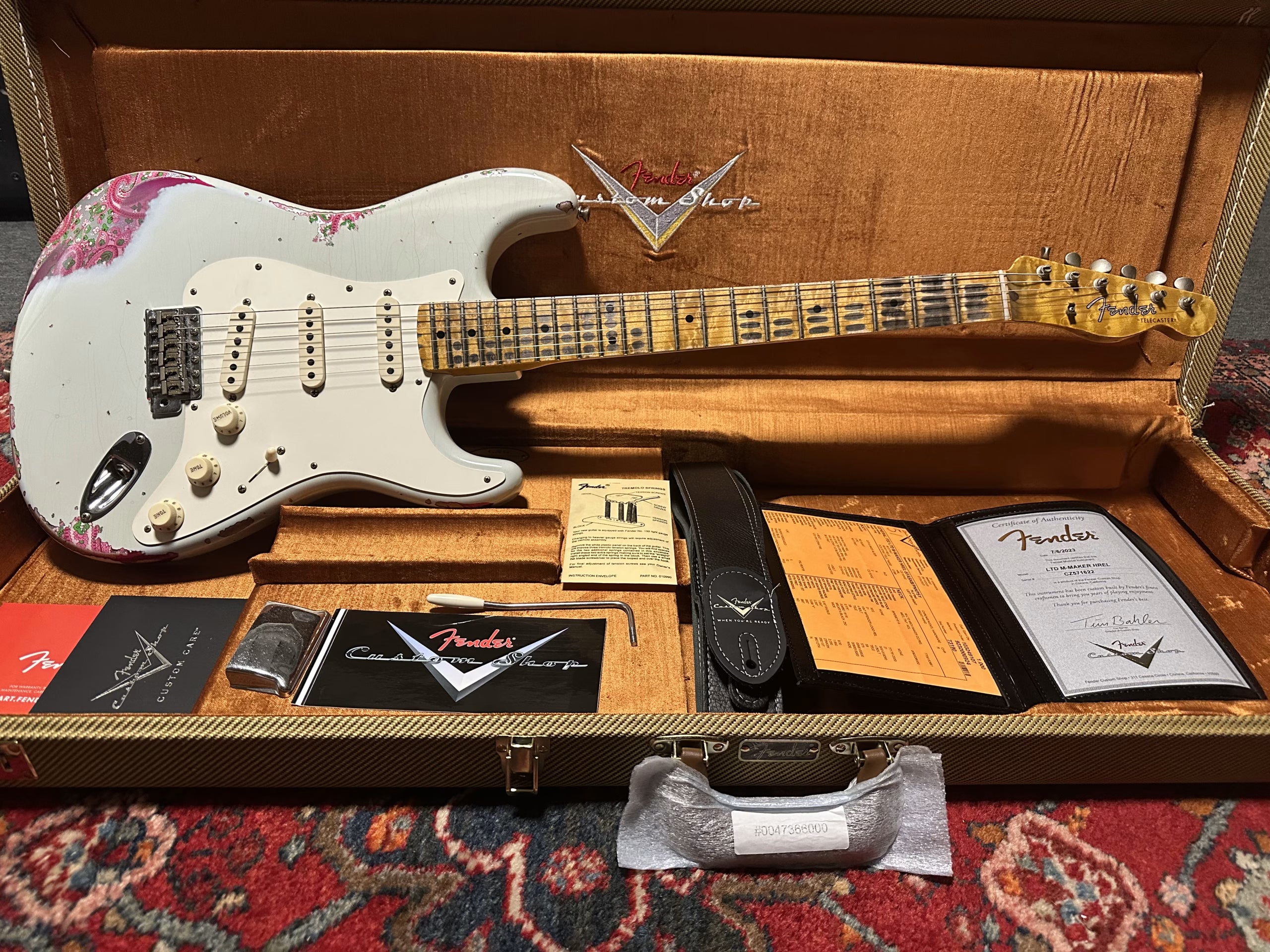 SOLD - 2023 Fender Custom Shop Mischief Maker LTD Heavy Relic Sonic Blue over Paisley