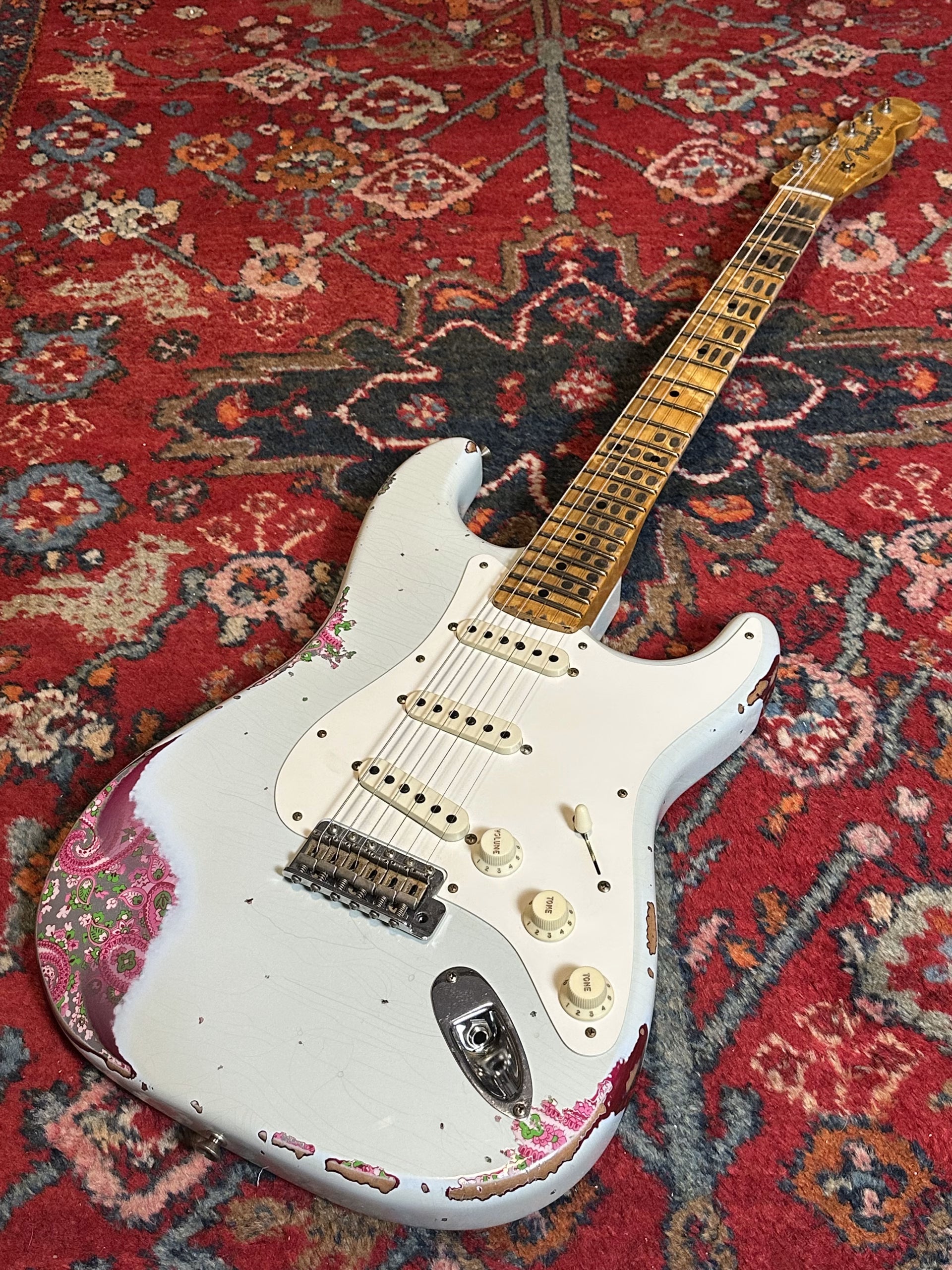 SOLD - 2023 Fender Custom Shop Mischief Maker LTD Heavy Relic Sonic Blue over Paisley