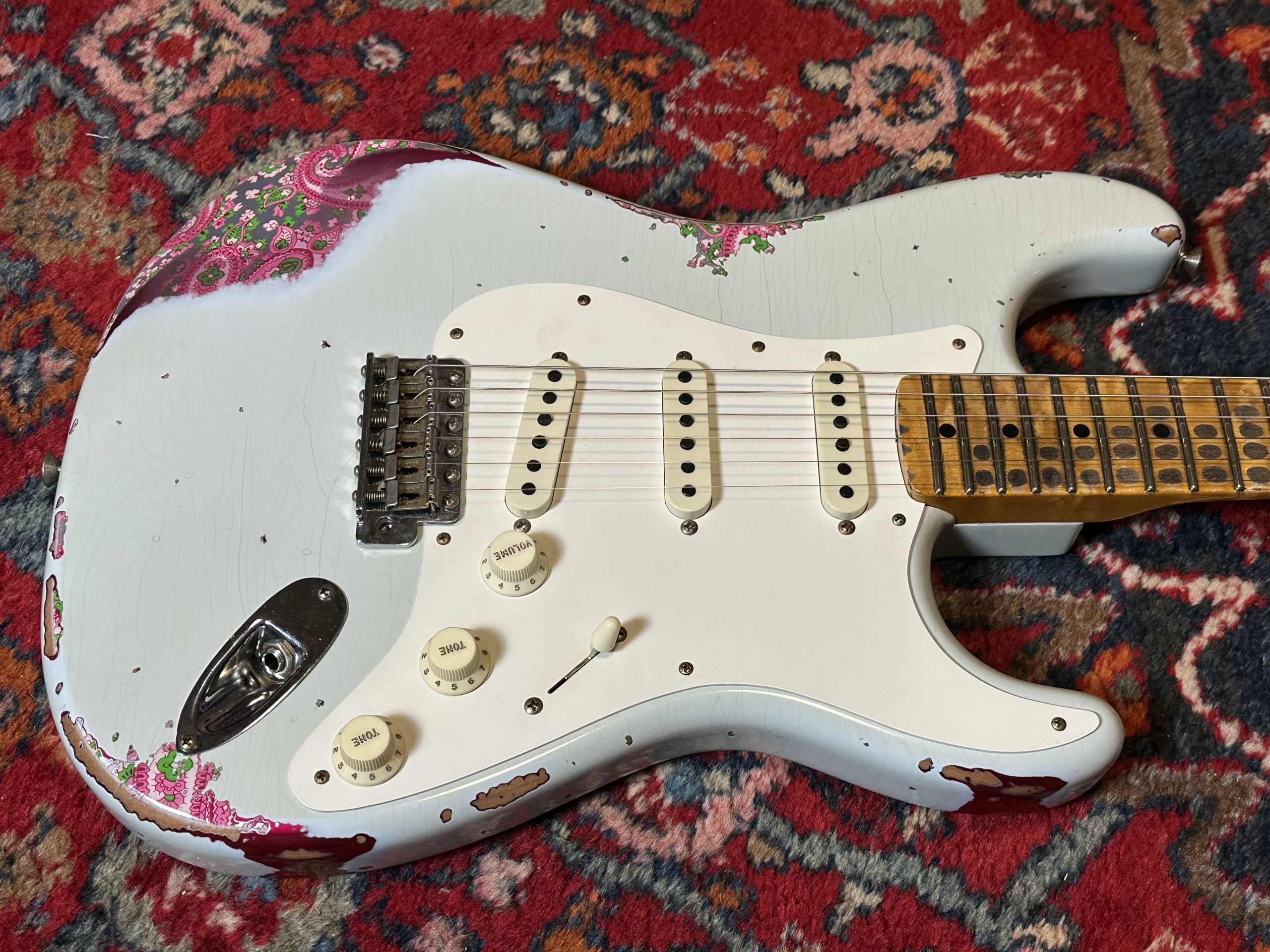SOLD - 2023 Fender Custom Shop Mischief Maker LTD Heavy Relic Sonic Blue over Paisley