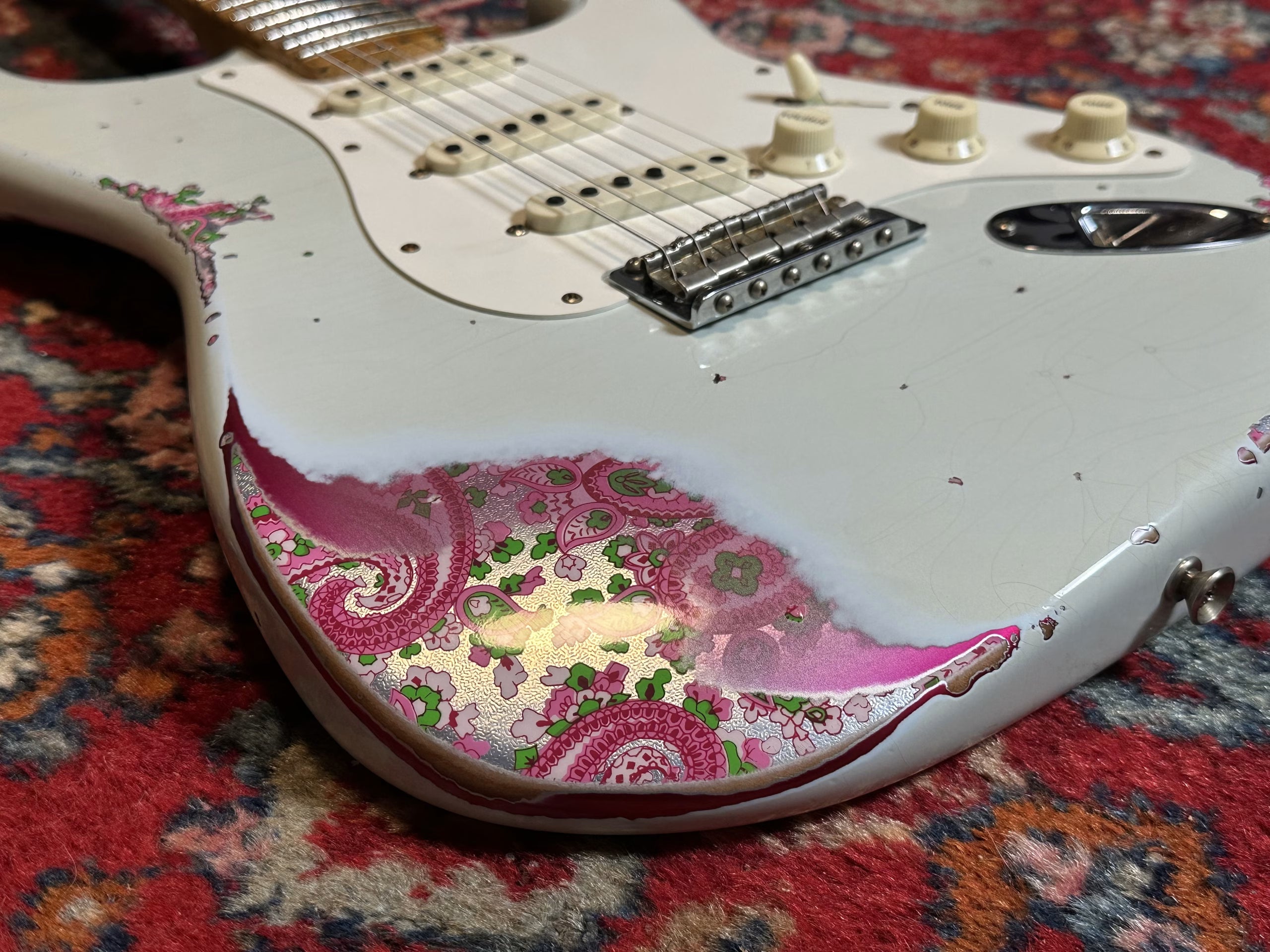 SOLD - 2023 Fender Custom Shop Mischief Maker LTD Heavy Relic Sonic Blue over Paisley