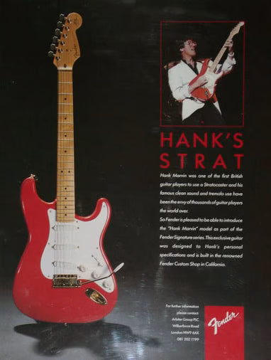 SOLD - 1990 Custom Shop Hank Marvin Stratocaster Fiesta Red
