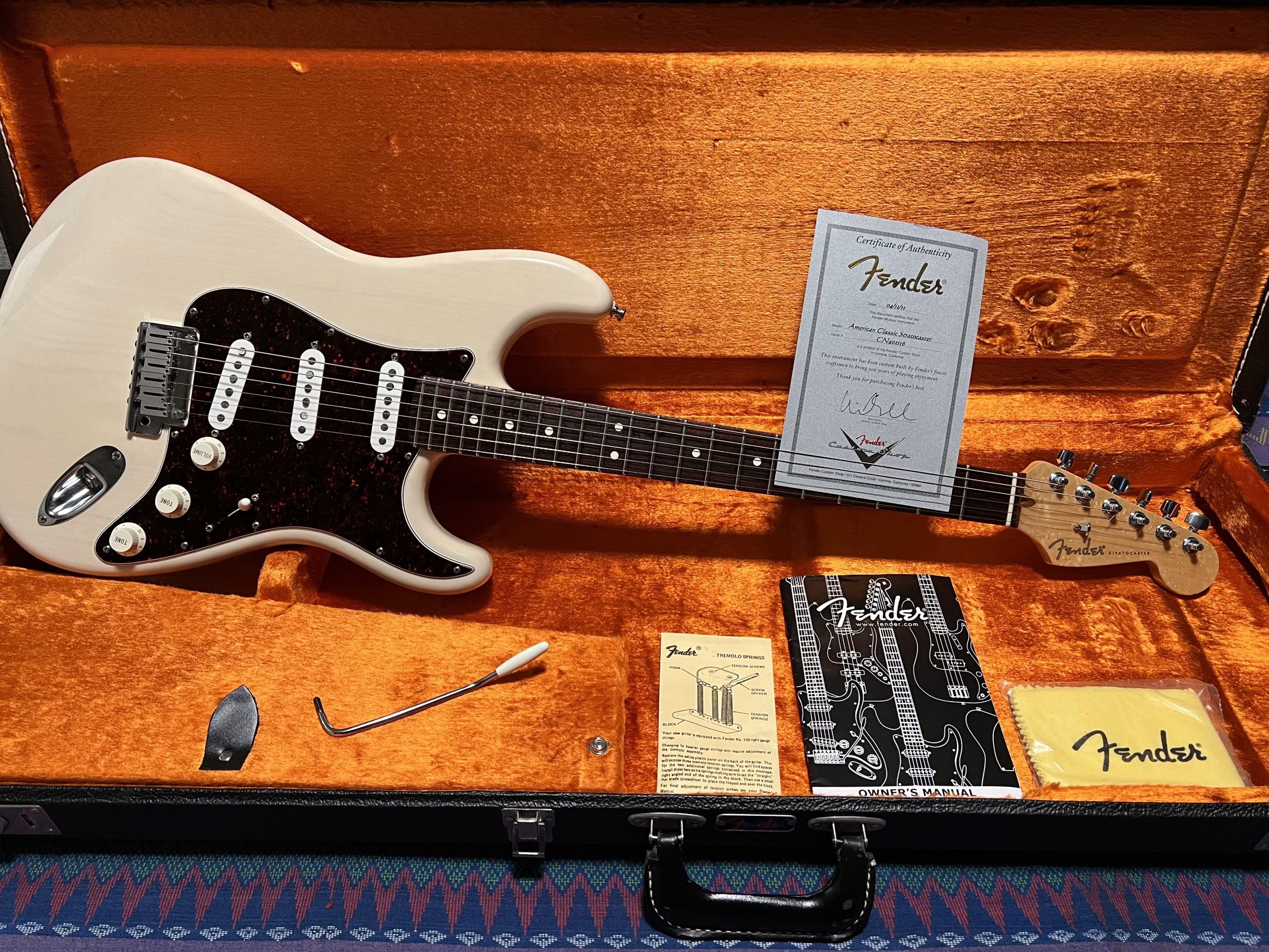 SOLD - 1996 Fender Custom Shop American Classic NOS Stratocaster White Blonde