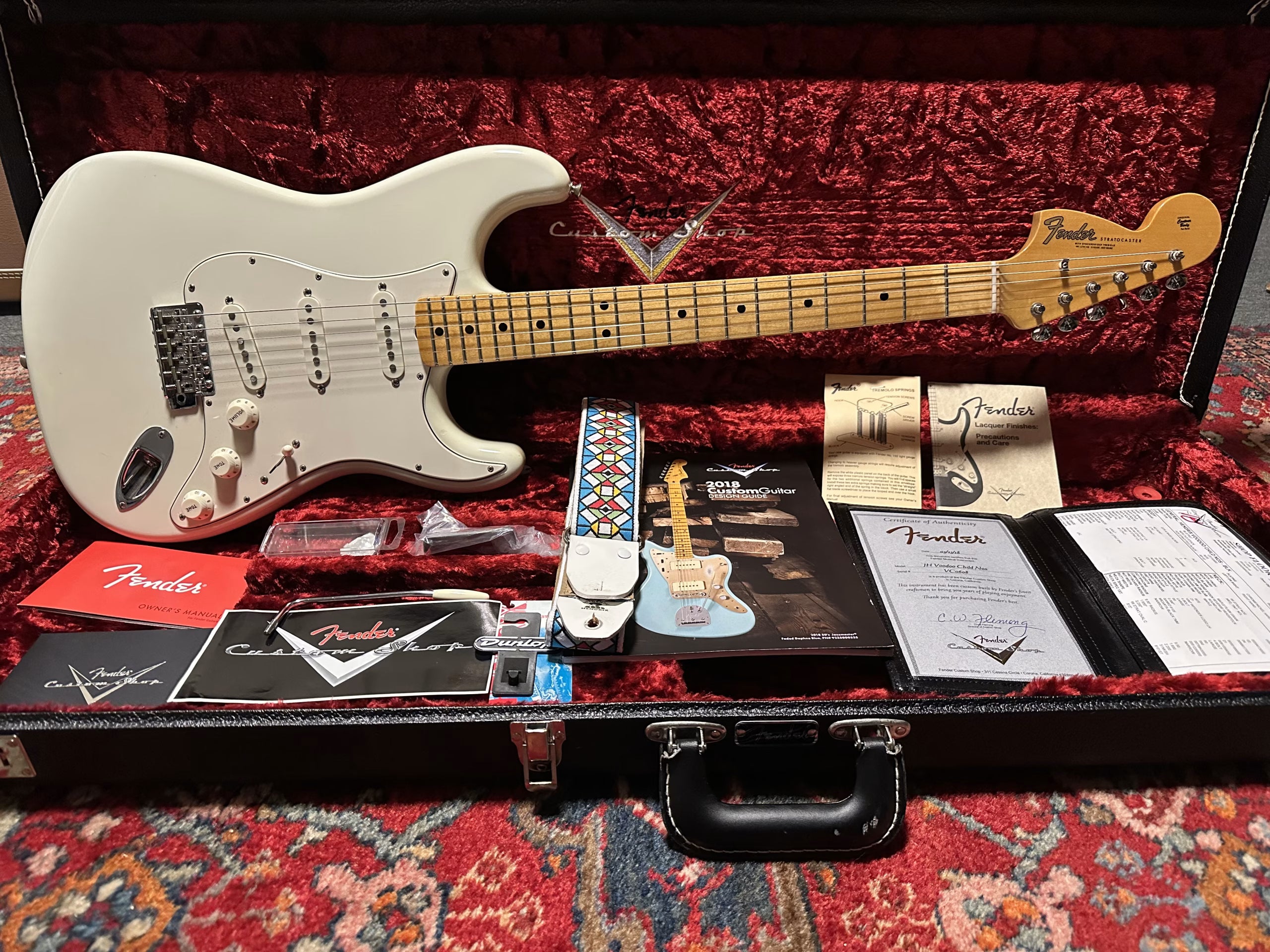 SOLD - 2018 Fender Custom Shop Voodoo Child Hendrix Signature NOS Stratocaster Olympic White