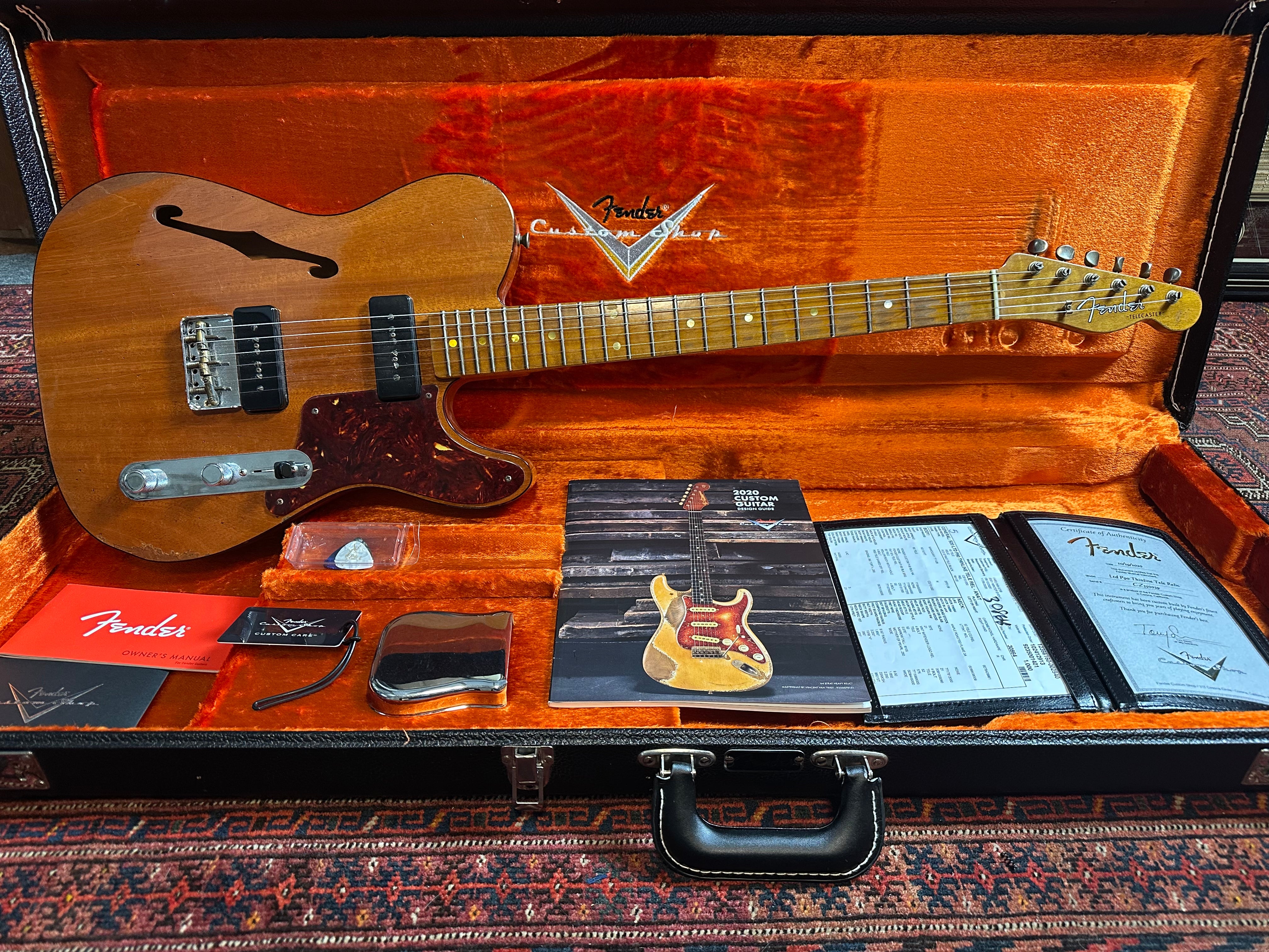 SOLD – 2020 Fender Custom Shop Limited Edition P90 Relic Thinline Telecaster Aged Natural