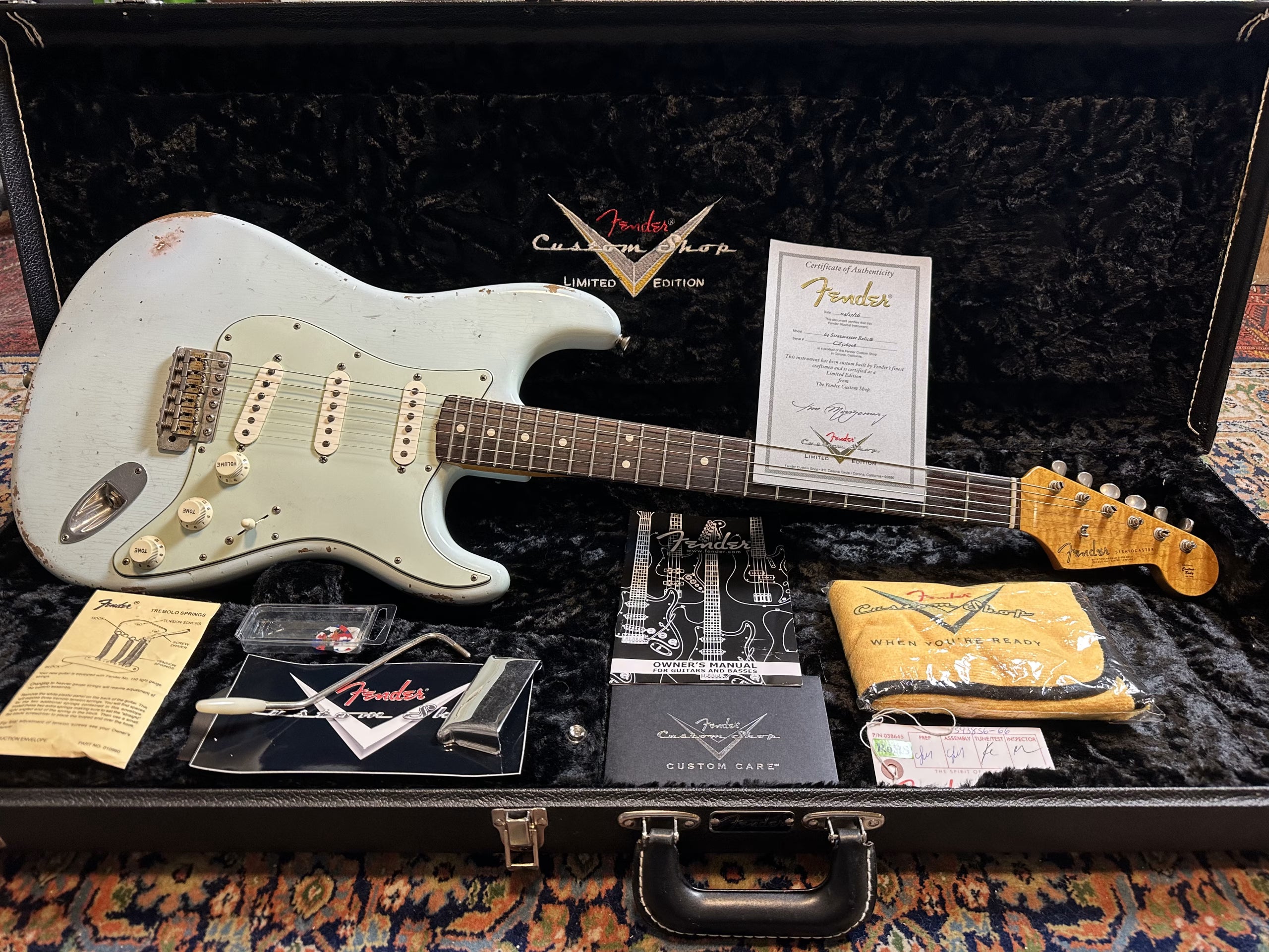 SOLD - 2016 Fender Custom Shop '64 LTD NAMM Josefina Campos Pickups Relic Stratocaster Sonic Blue