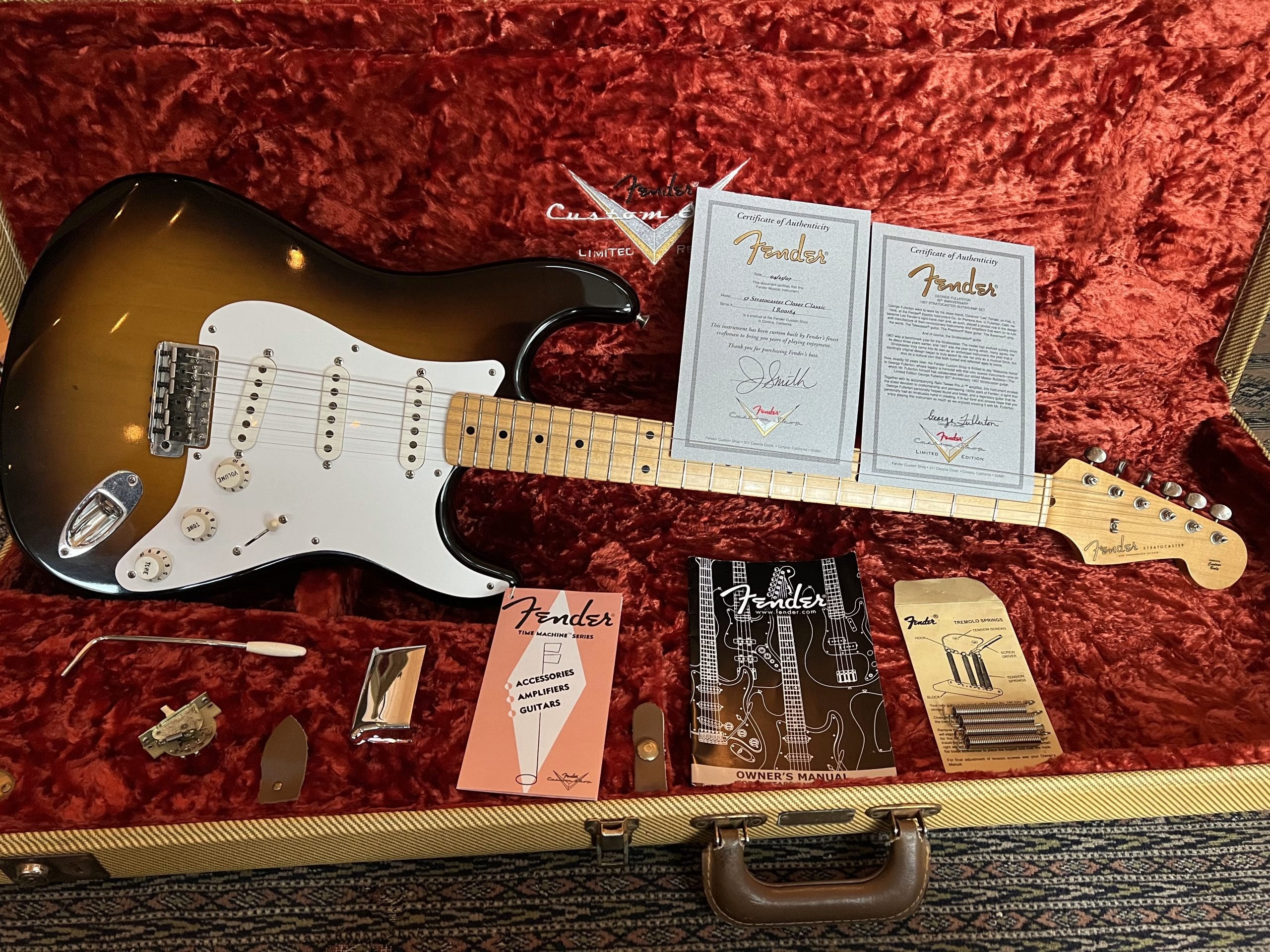 SOLD - 2007 Fender Custom Shop 57 Masterbuilt Stratocaster 50th anniversary by Jason Smith Sunburst