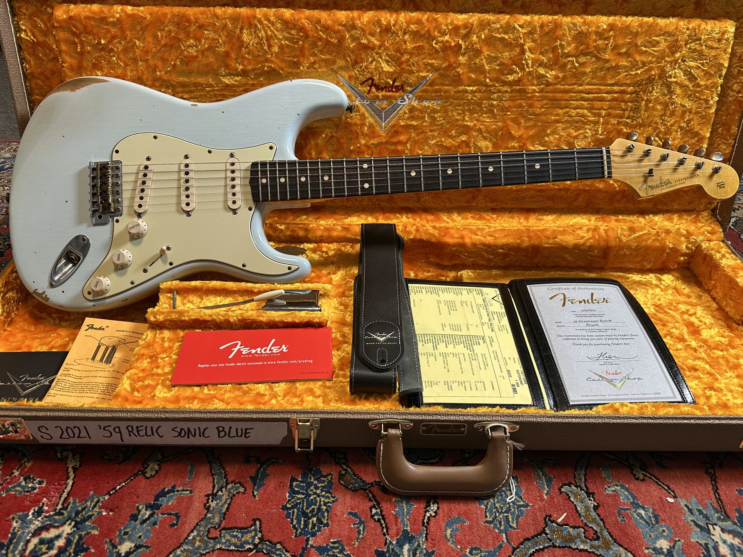SOLD - 2021 Fender Custom Shop '59 Relic Stratocaster Sonic Blue