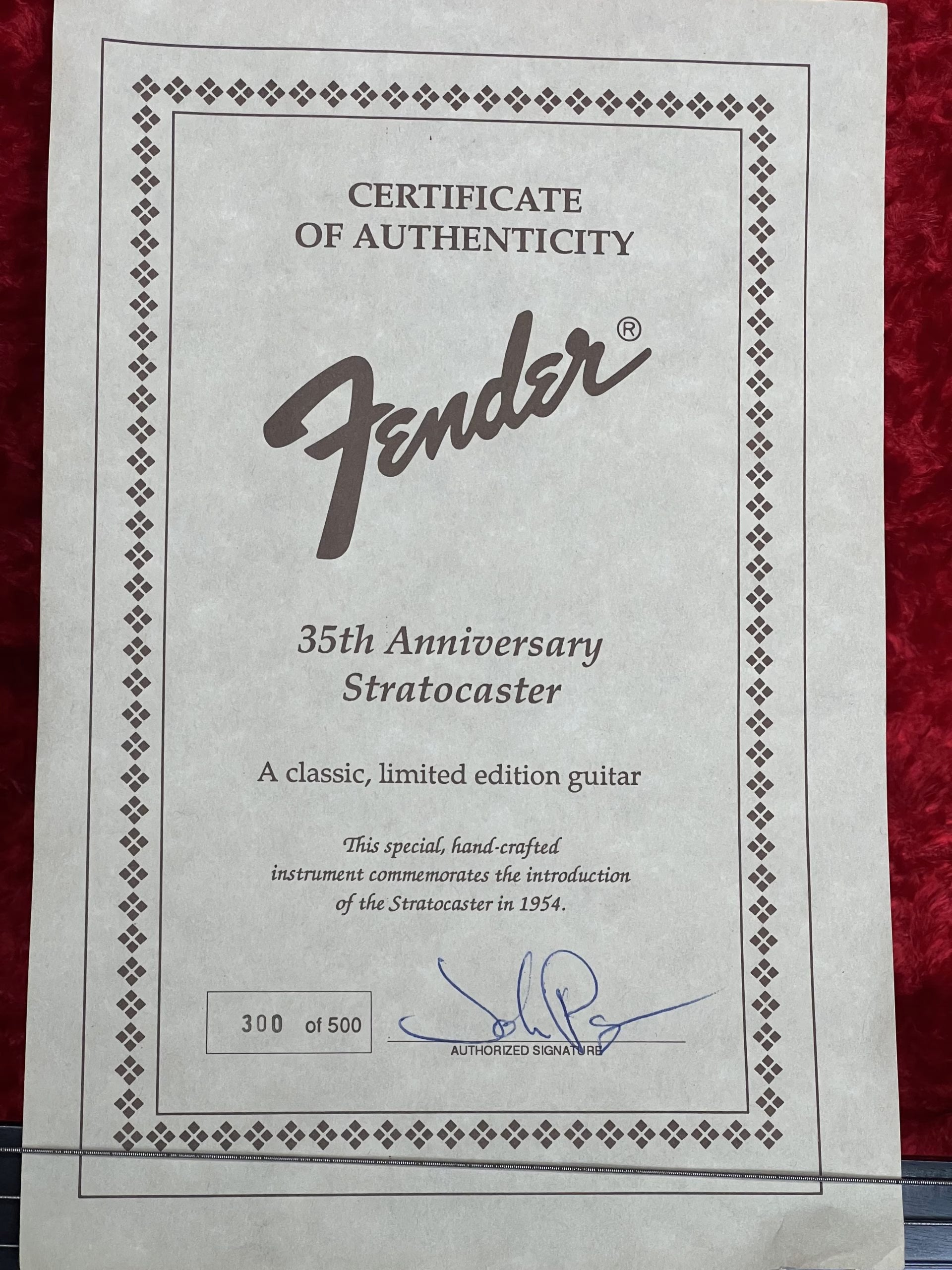 SOLD - 1990 Custom Shop Limited Edition 35th Anniversary Stratocaster Antique Sunburst