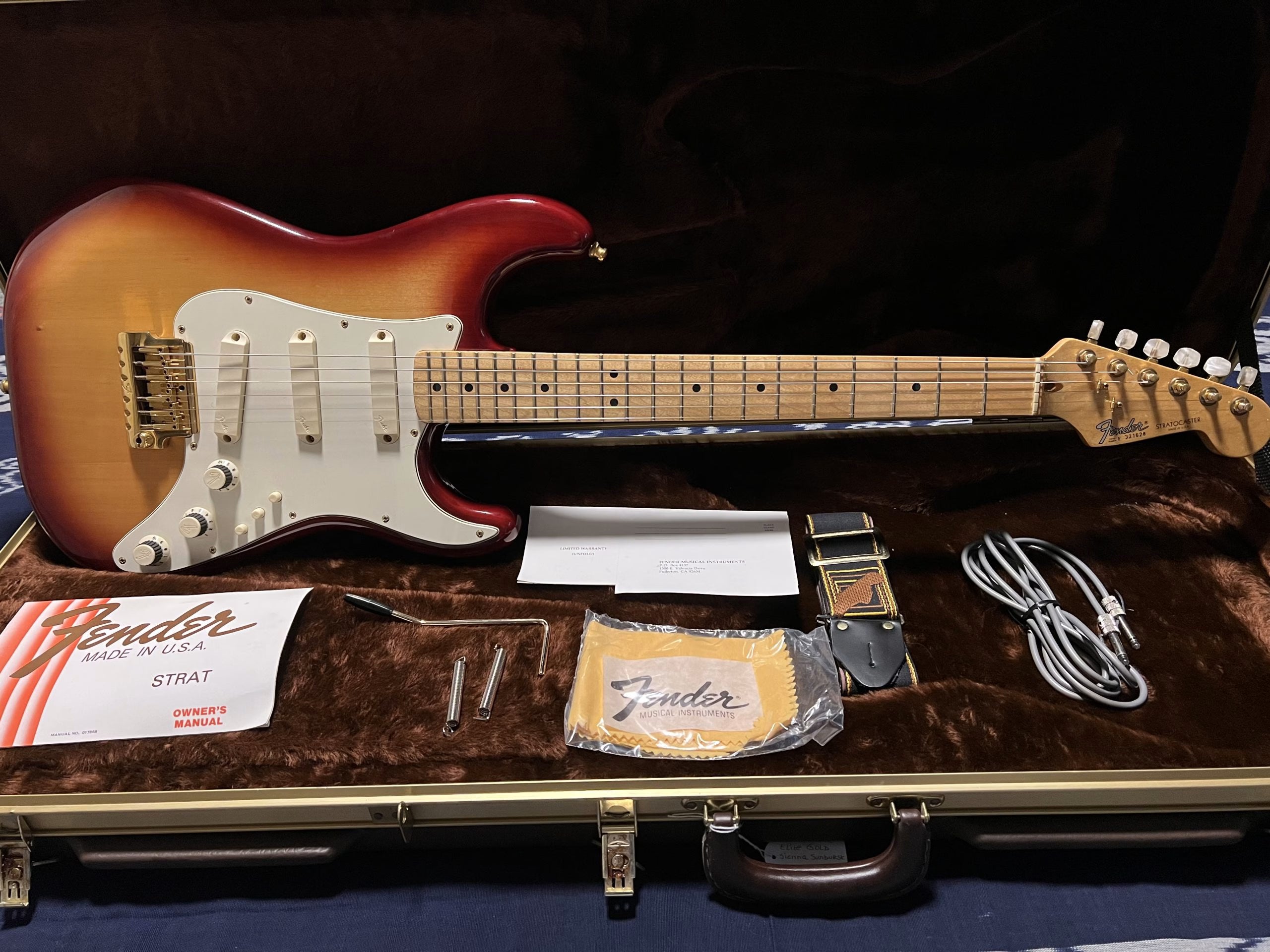 SOLD - 1983 Gold Elite Stratocaster Sienna Sunburst