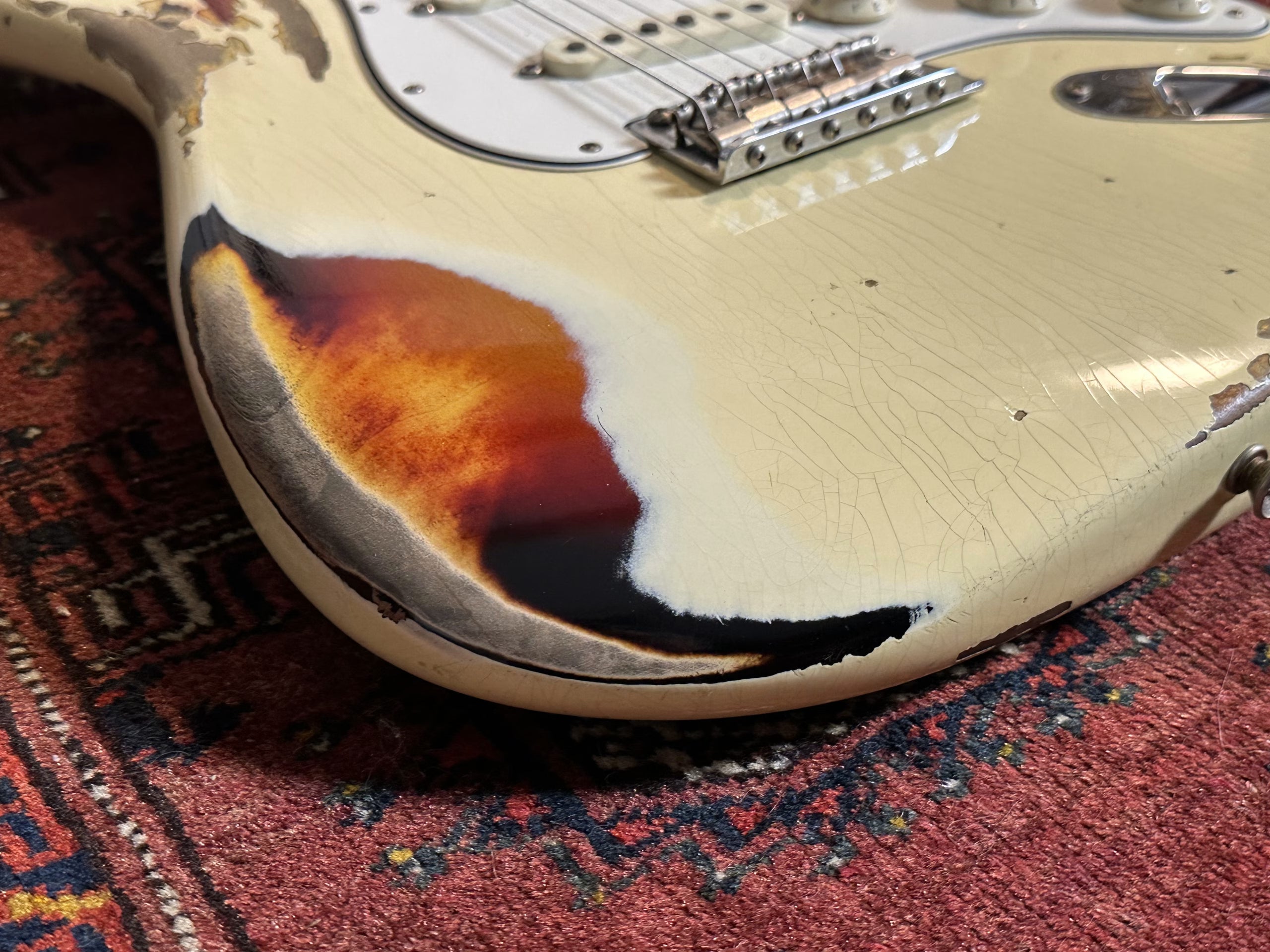 SOLD - Fender Custom Shop '67 LTD NAMM Heavy Relic Stratocaster 2019 Vintage White over Sunburst